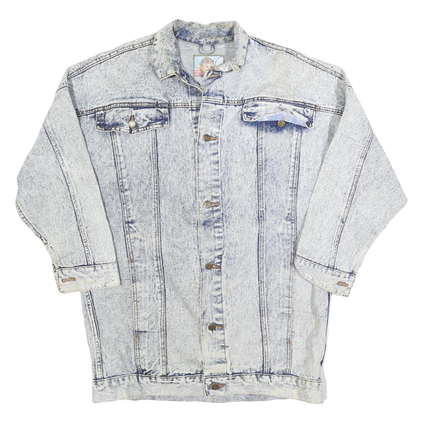 WHIPP Womens Blue Denim Jacket L Cotton Button Closure Casual Outerwear Refurbished - N/A refurbished available on Cerqular