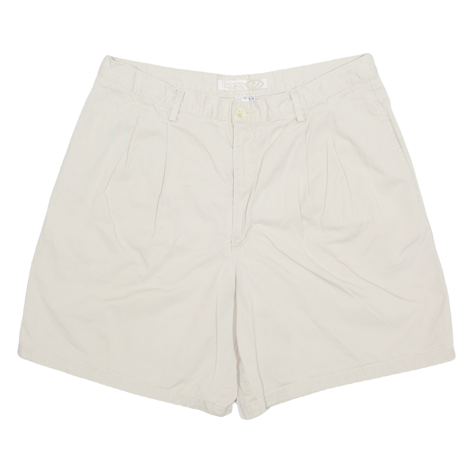GUESS JEANS Mens Chino Shorts Beige Classic XL W37 Refurbished - N/A refurbished available on Cerqular