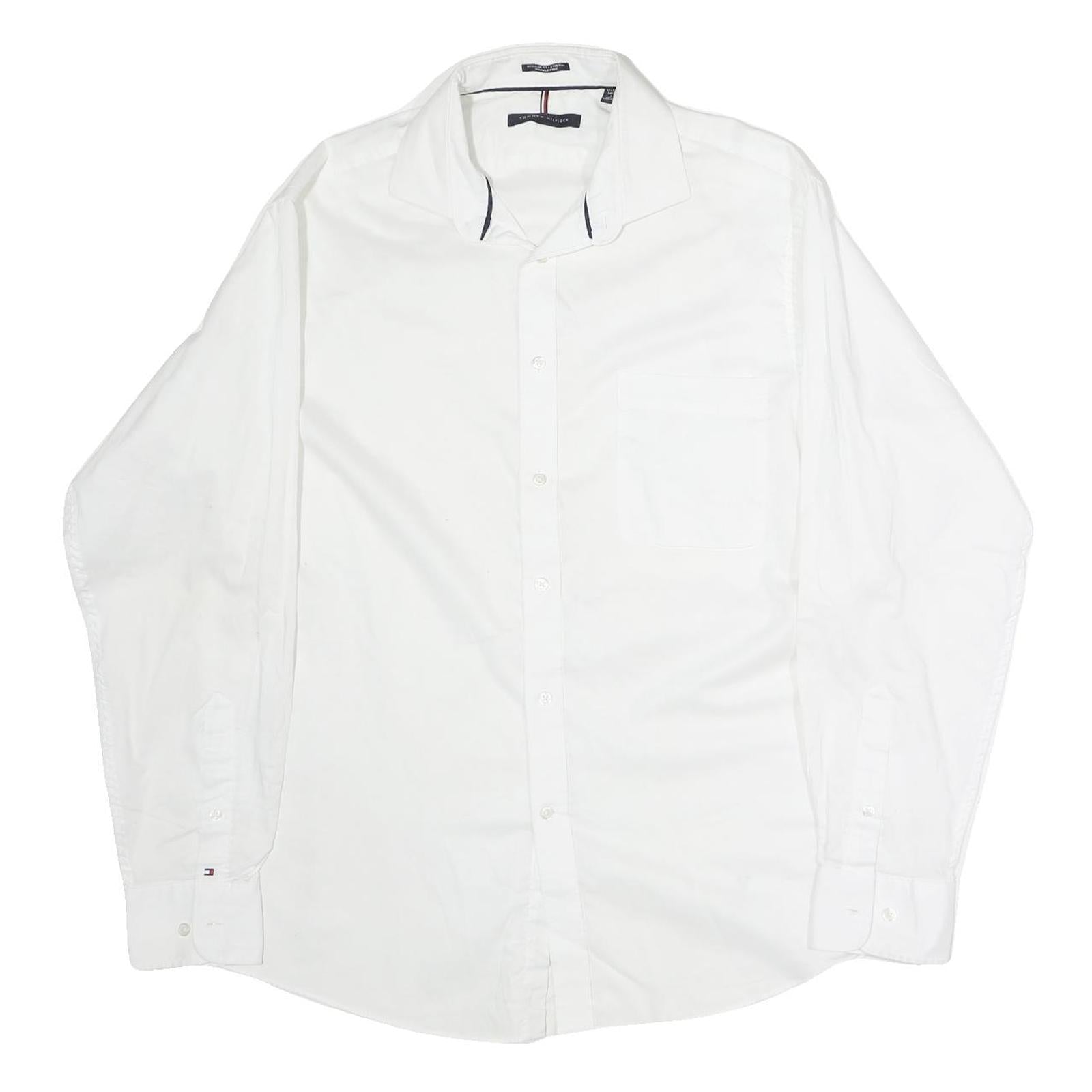 Buy TOMMY HILFIGER Mens White Plain Shirt L Classic Button Collar Long Sleeve Cotton Refurbished - $33.79 TOMMY HILFIGER Mens White Plain Shirt L Classic Button Collar Long Sleeve Cotton Refurbished - N/A refurbished available on Cerqular