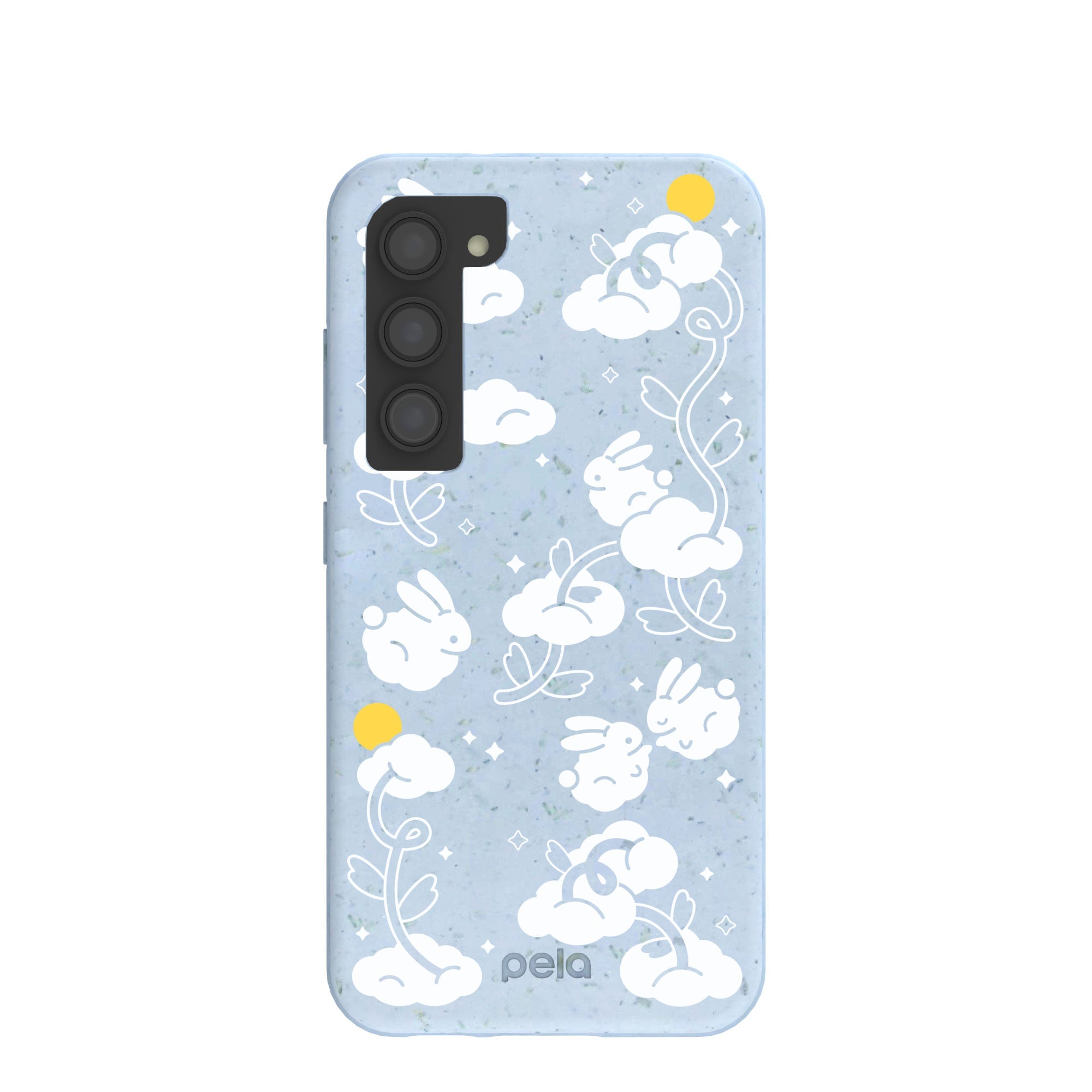 Powder Blue Fluffy Flower Samsung Galaxy S23 Case Refurbished - Pela Case refurbished available on Cerqular