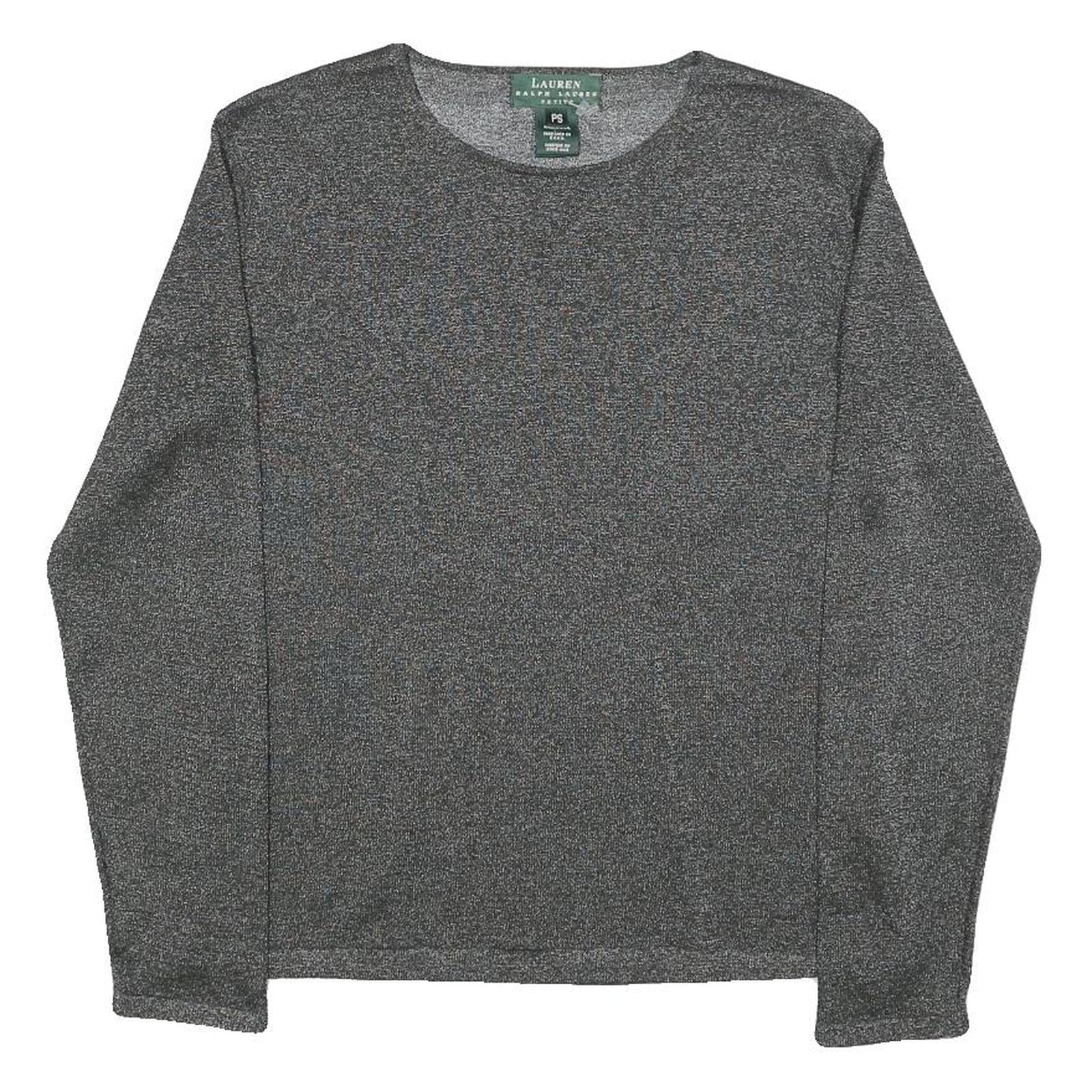 LAUREN RALPH LAUREN Womens Grey Basic Top Long Sleeve Crew Neck Plain S Refurbished - N/A refurbished available on Cerqular