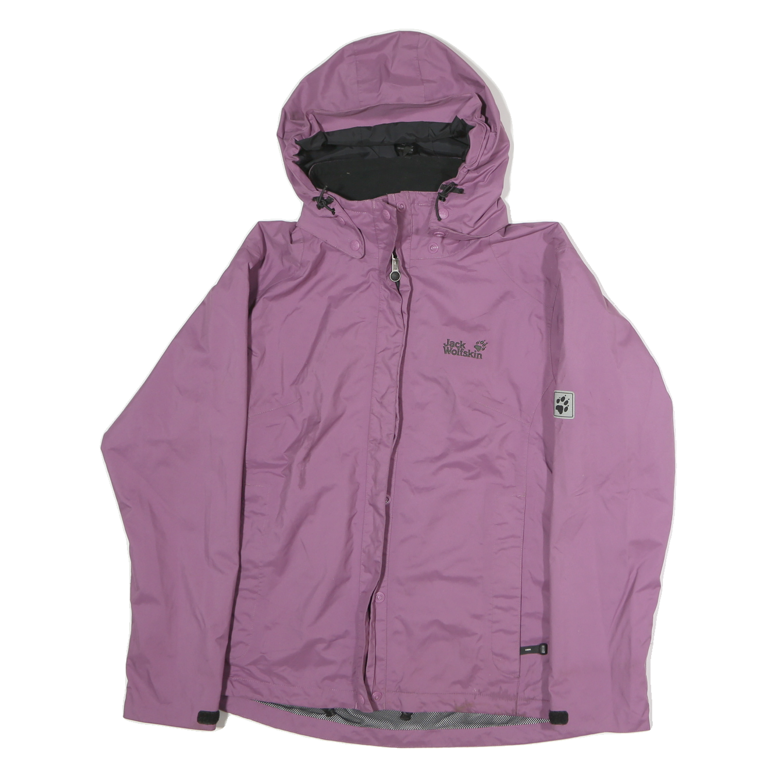JACK WOLFSKIN Womens Purple Jacket M Polyester Outdoor Zip Hooded Plain Refurbished - N/A refurbished available on Cerqular
