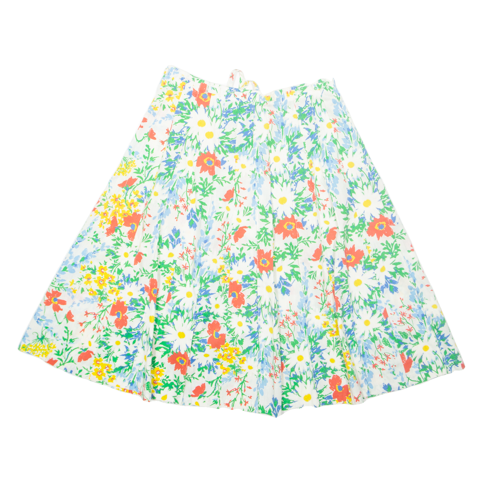 Belted Womens Pleated Skirt Cream Midi Floral M Refurbished - N/A refurbished available on Cerqular