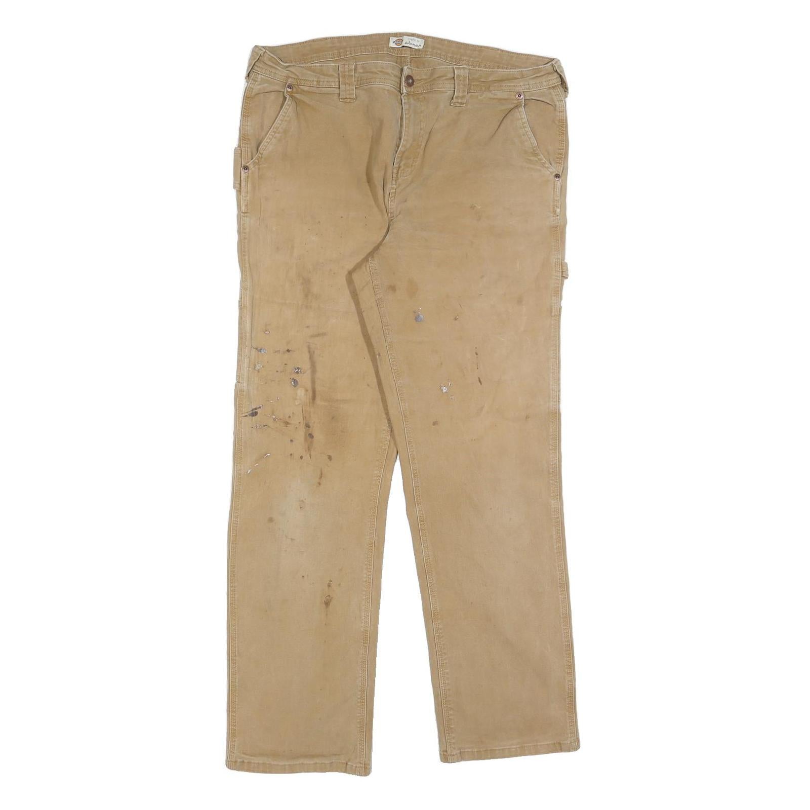 DICKIES Womens Jeans Beige Relaxed Straight Denim Medium W34 L32 Workwear Refurbished - N/A refurbished available on Cerqular
