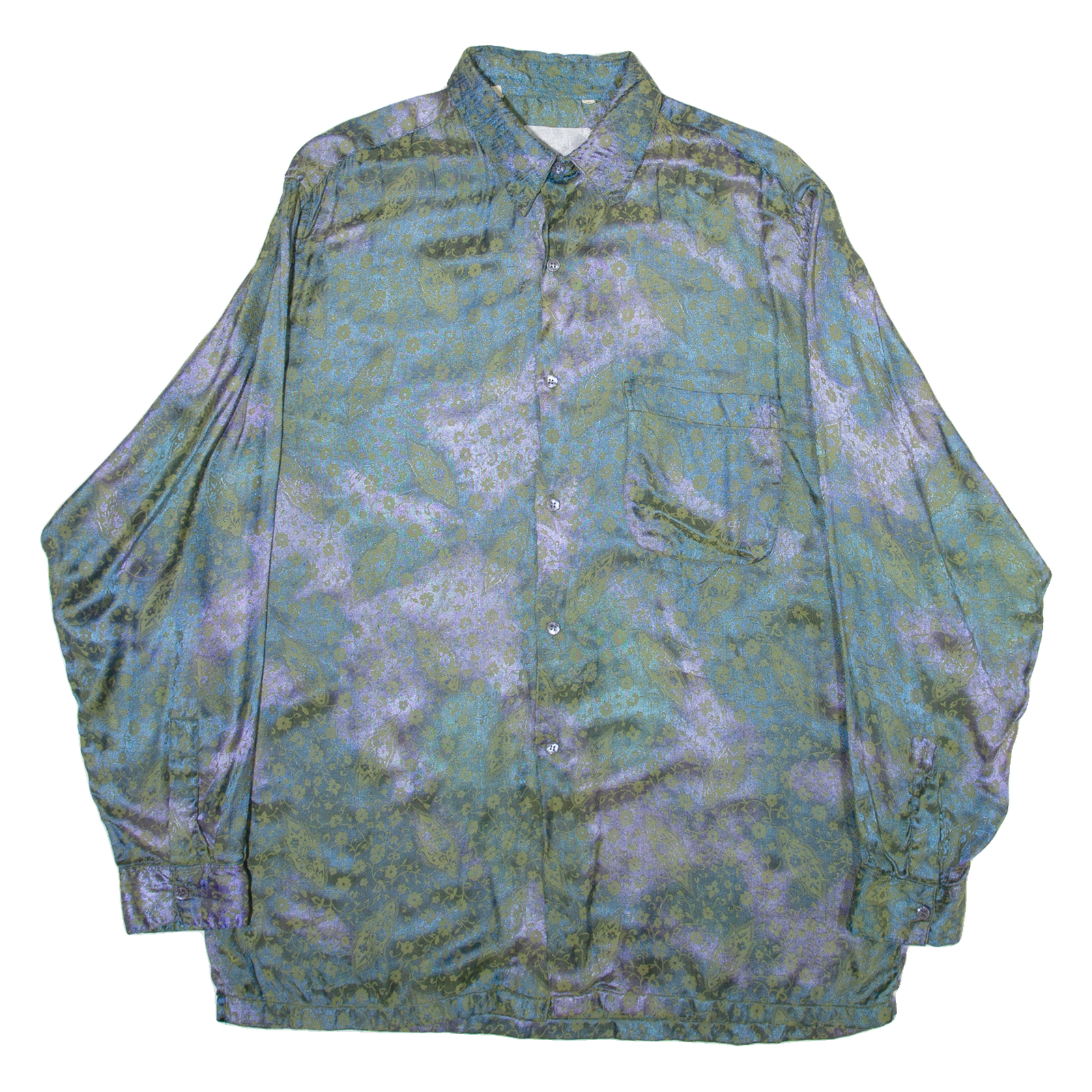 ELLI LUI Mens Shirt Blue Viscose Floral Long Sleeve L Refurbished - N/A refurbished available on Cerqular