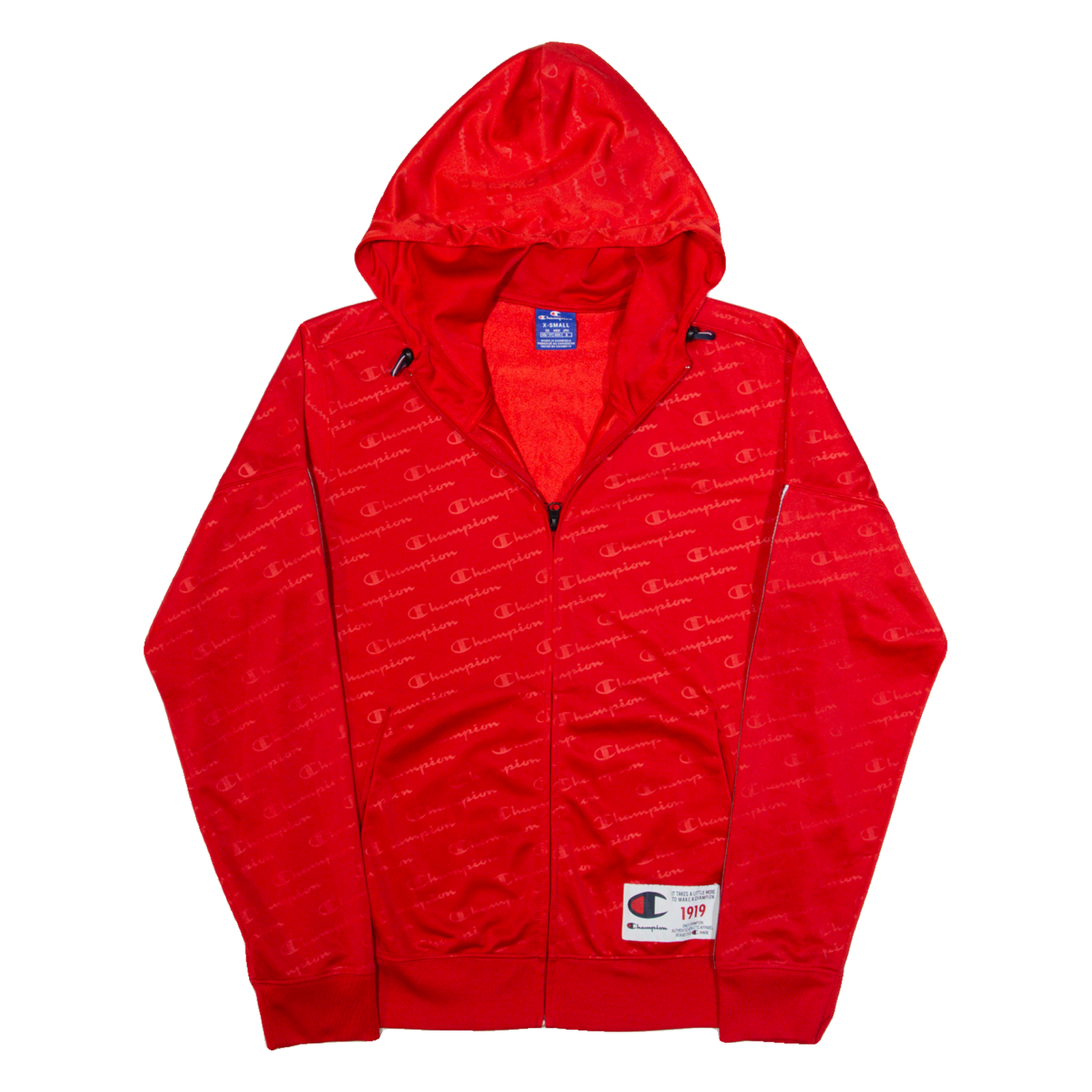 CHAMPION Mens Track Jacket Red Hooded XS Refurbished - N/A refurbished available on Cerqular