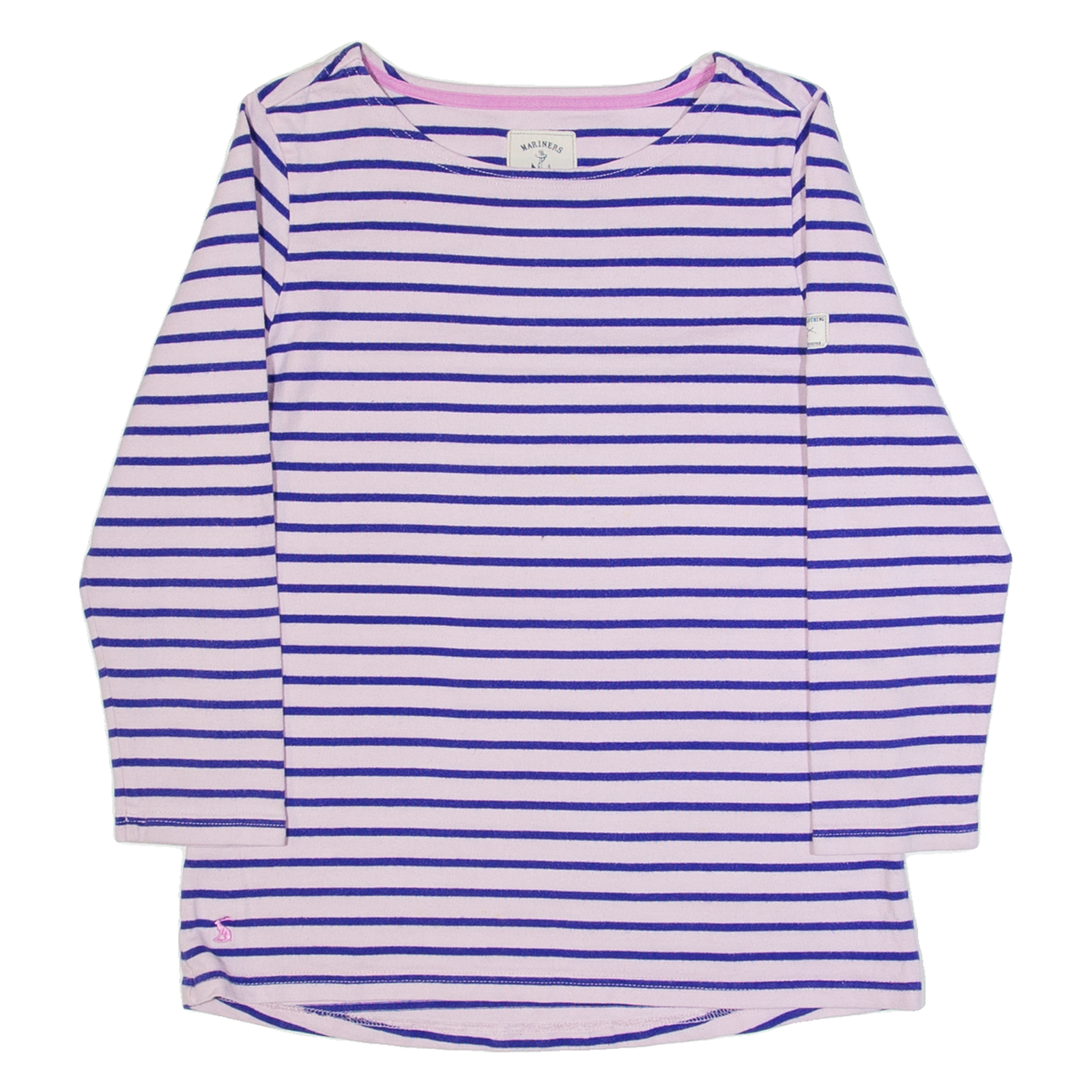 JOULES Womens Printed Top Pink Long Sleeve Striped UK 10 Refurbished - N/A refurbished available on Cerqular
