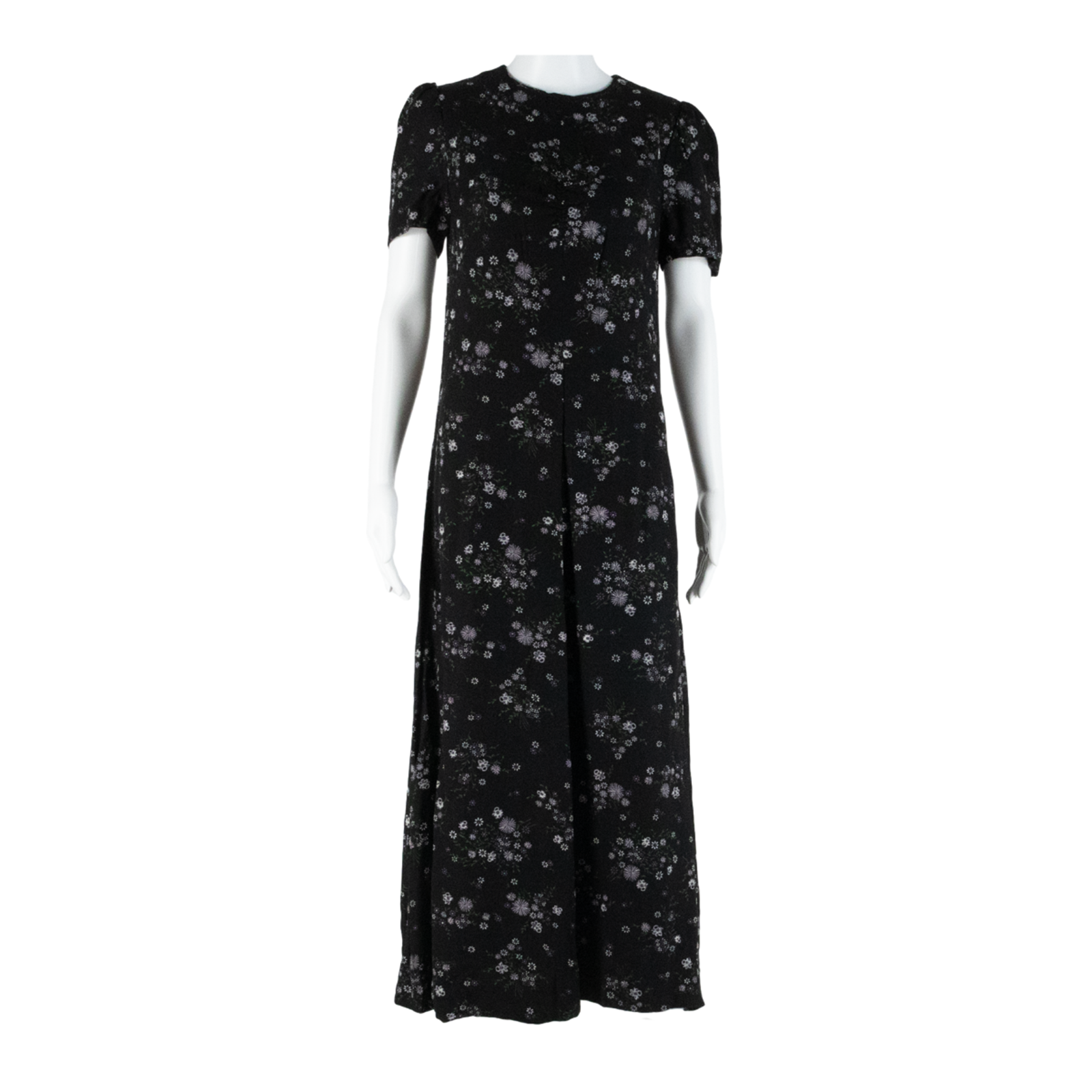 Buy Womens Day Dress Black Floral Short Sleeve Long M Refurbished - $27.29 Womens Day Dress Black Floral Short Sleeve Long M Refurbished - N/A refurbished available on Cerqular