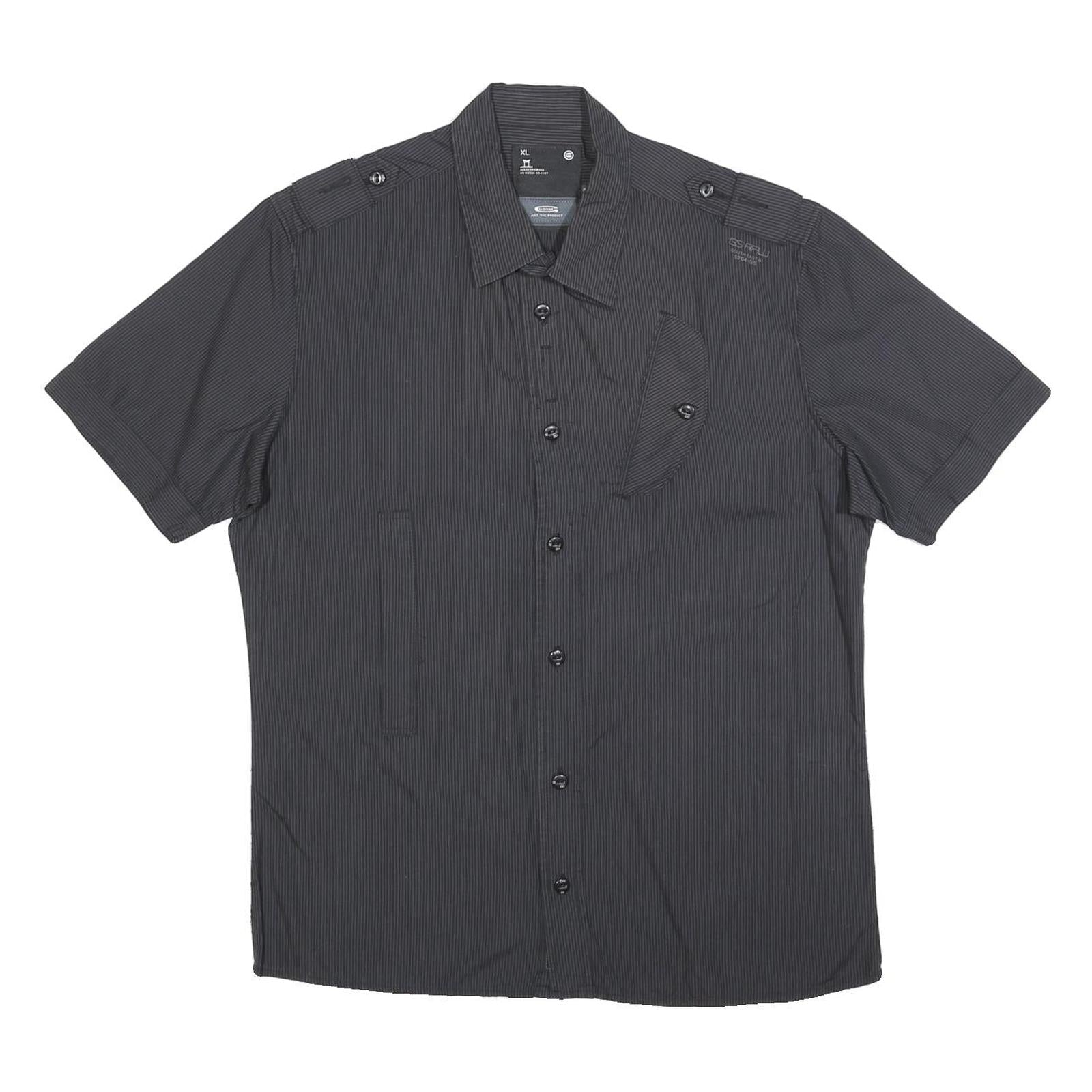 Buy G-STAR Mens Black Pinstripe Shirt XL Cotton Blend Casual Short Sleeve Button Refurbished - $29.89 G-STAR Mens Black Pinstripe Shirt XL Cotton Blend Casual Short Sleeve Button Refurbished - N/A refurbished available on Cerqular