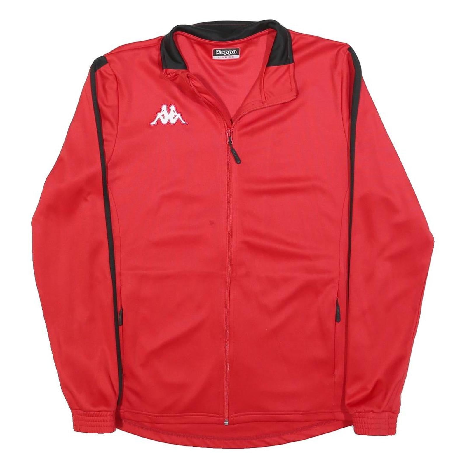 KAPPA Mens Red & Black Track Jacket L Polyester Zip Sportswear Activewear Refurbished - N/A refurbished available on Cerqular