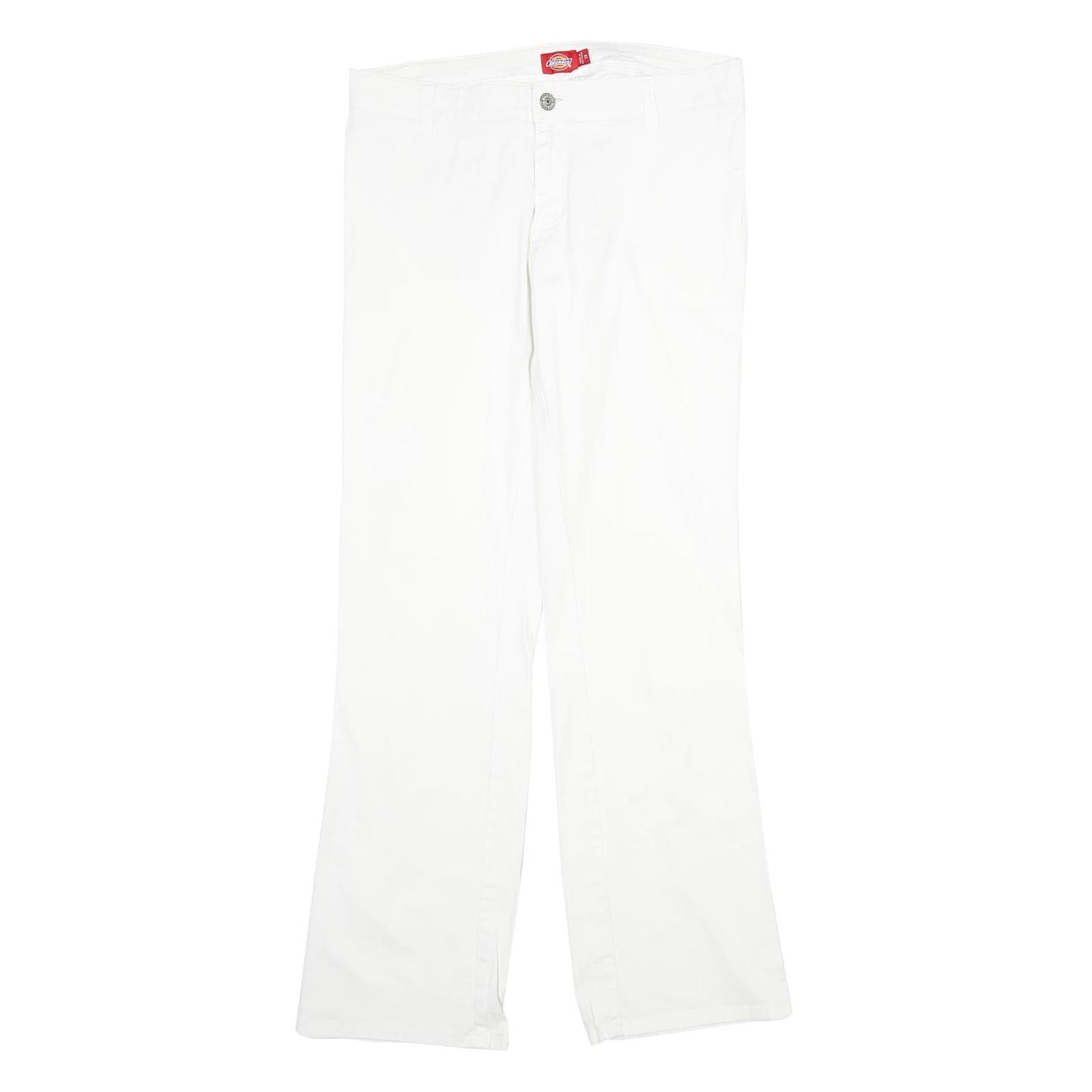 DICKIES Womens Cotton White Regular Fit Straight Leg Trousers W30 L31 Casual Refurbished - N/A refurbished available on Cerqular