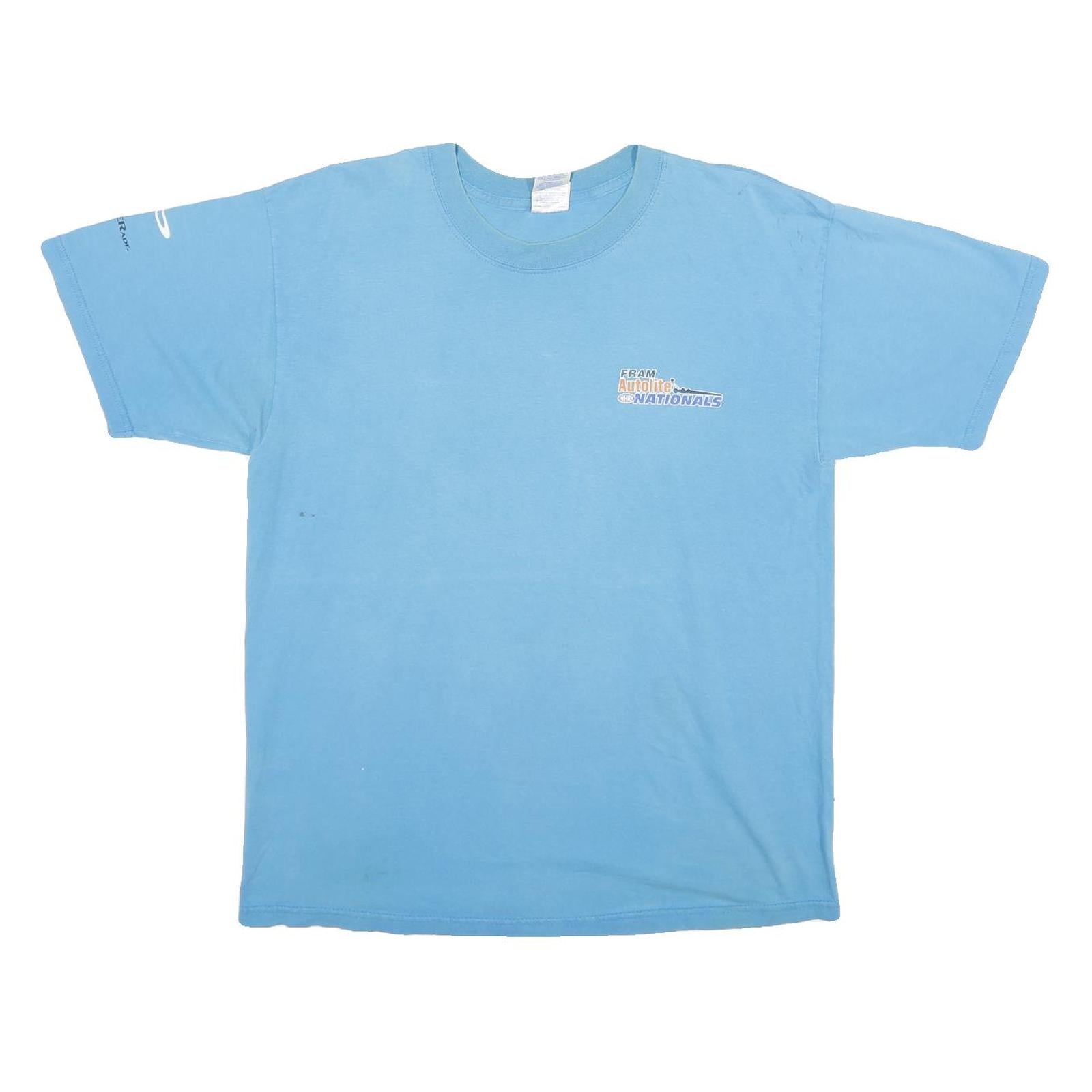 GILDAN Mens Blue NHRA Nationals Graphic T-Shirt L Short Sleeve Crew Neck Racing Refurbished - N/A refurbished available on Cerqular