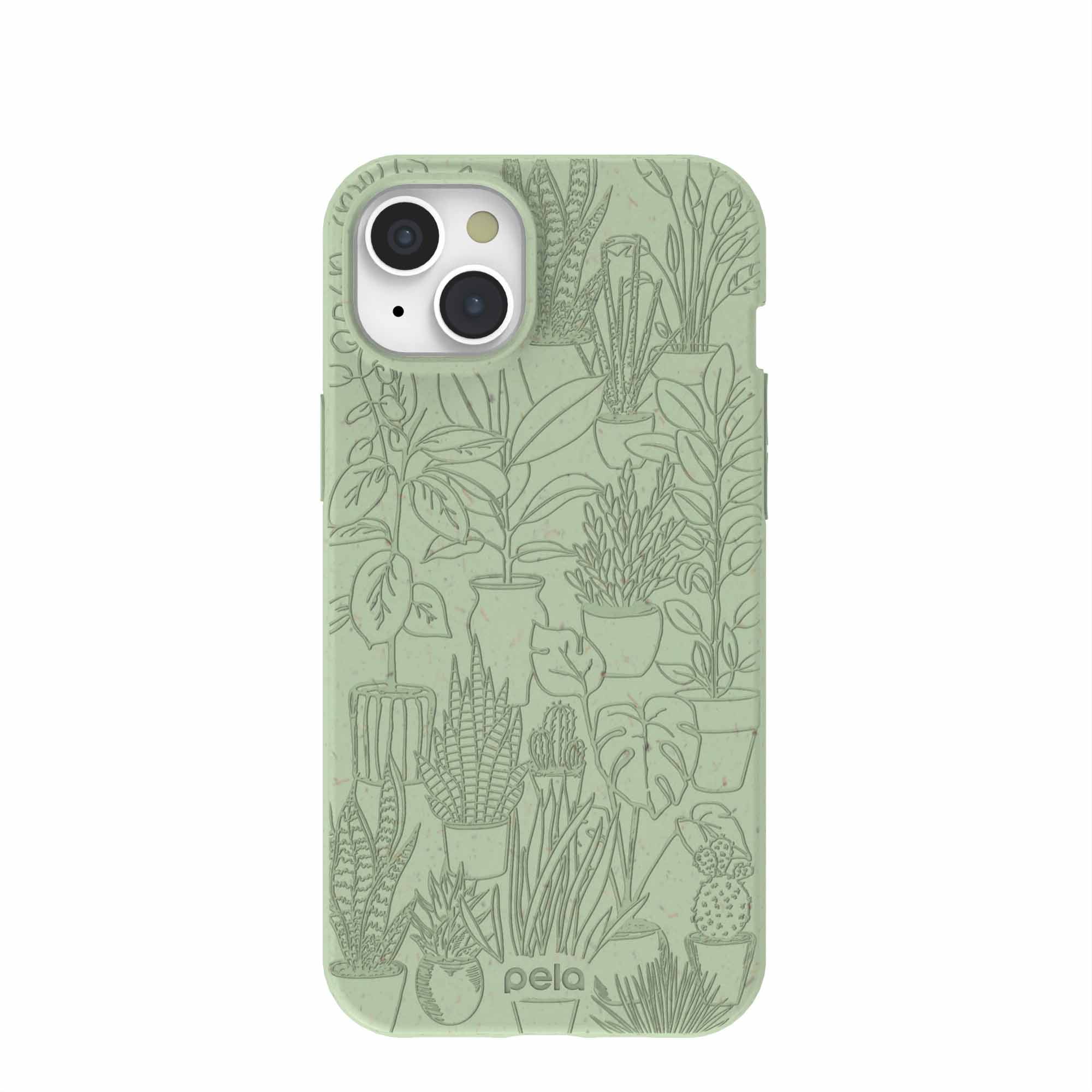 Sage Green Green Oasis iPhone 15 Plus Case Refurbished - Pela Case refurbished available on Cerqular