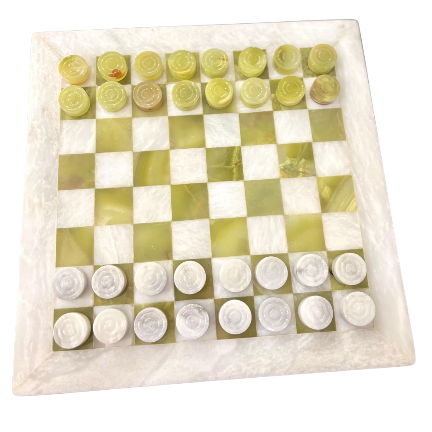 Green Onyx Checker Set | Size: 12"" Refurbished - N/A refurbished available on Cerqular