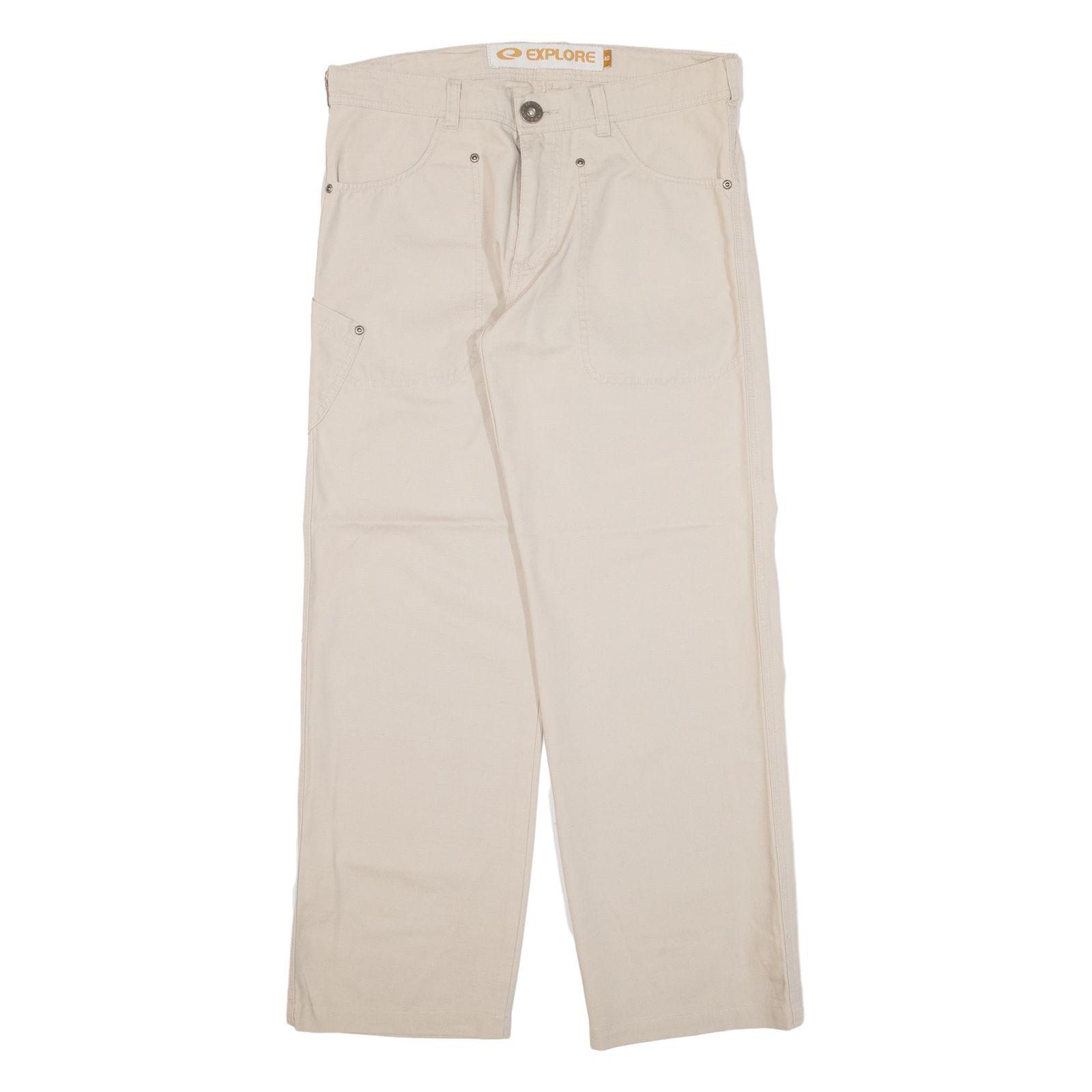 EXPLORE Womens Trousers Beige Loose Straight W32 L29 Refurbished - N/A refurbished available on Cerqular