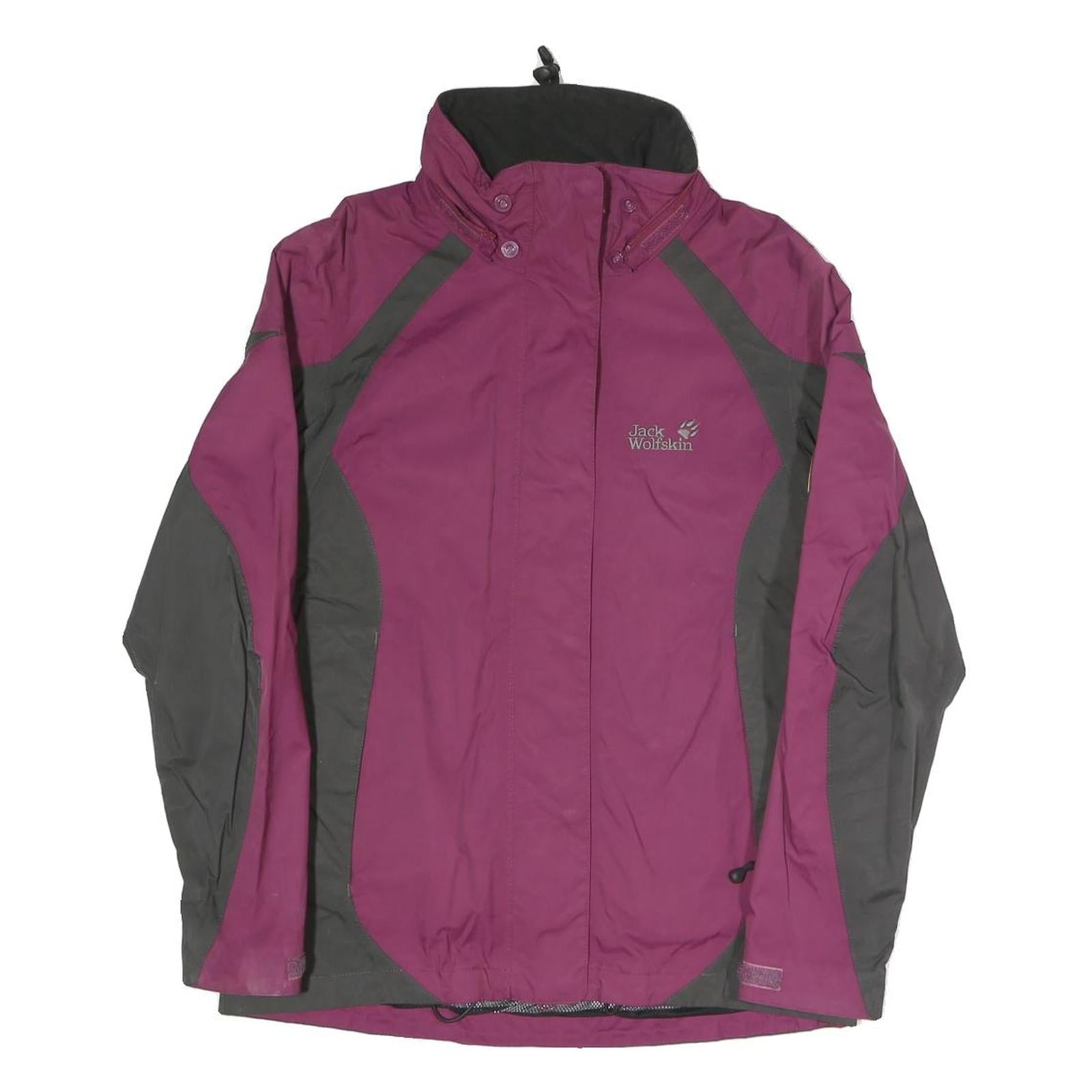 JACK WOLFSKIN Womens Purple & Grey Outdoor Jacket UK 12 Polyester Blend Zip Refurbished - N/A refurbished available on Cerqular