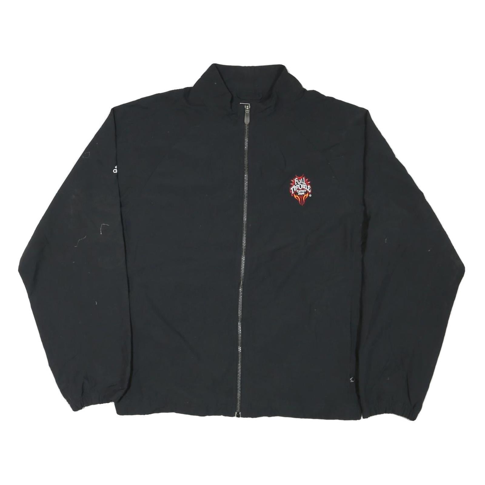ADIDAS Mens Black Nylon Track Jacket L Plain Full Throttle Logo Casual Refurbished - N/A refurbished available on Cerqular
