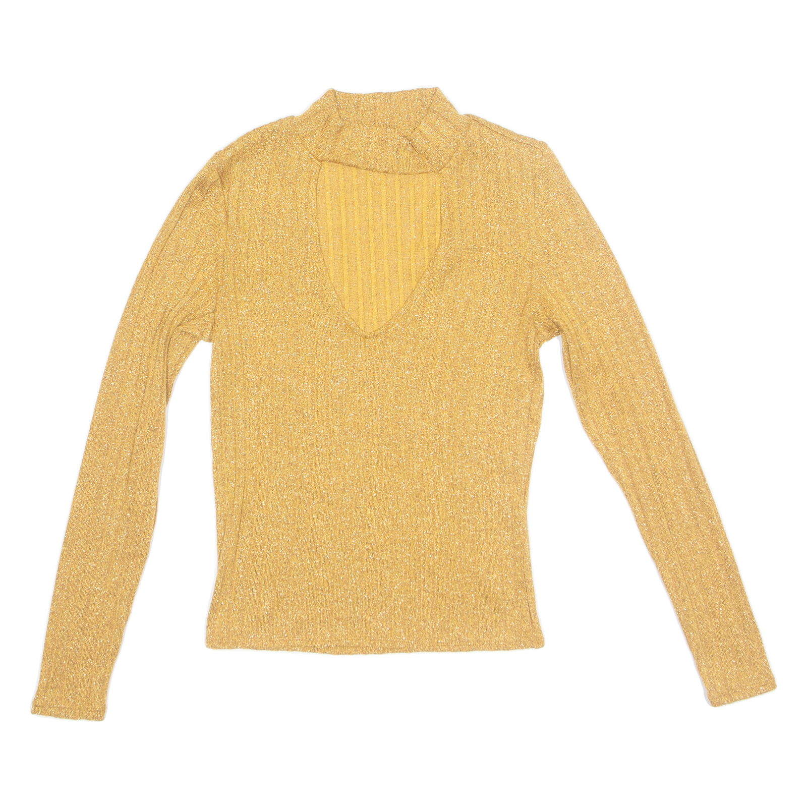 Stretch Womens Top Yellow High Neck Long Sleeve S Refurbished - N/A refurbished available on Cerqular