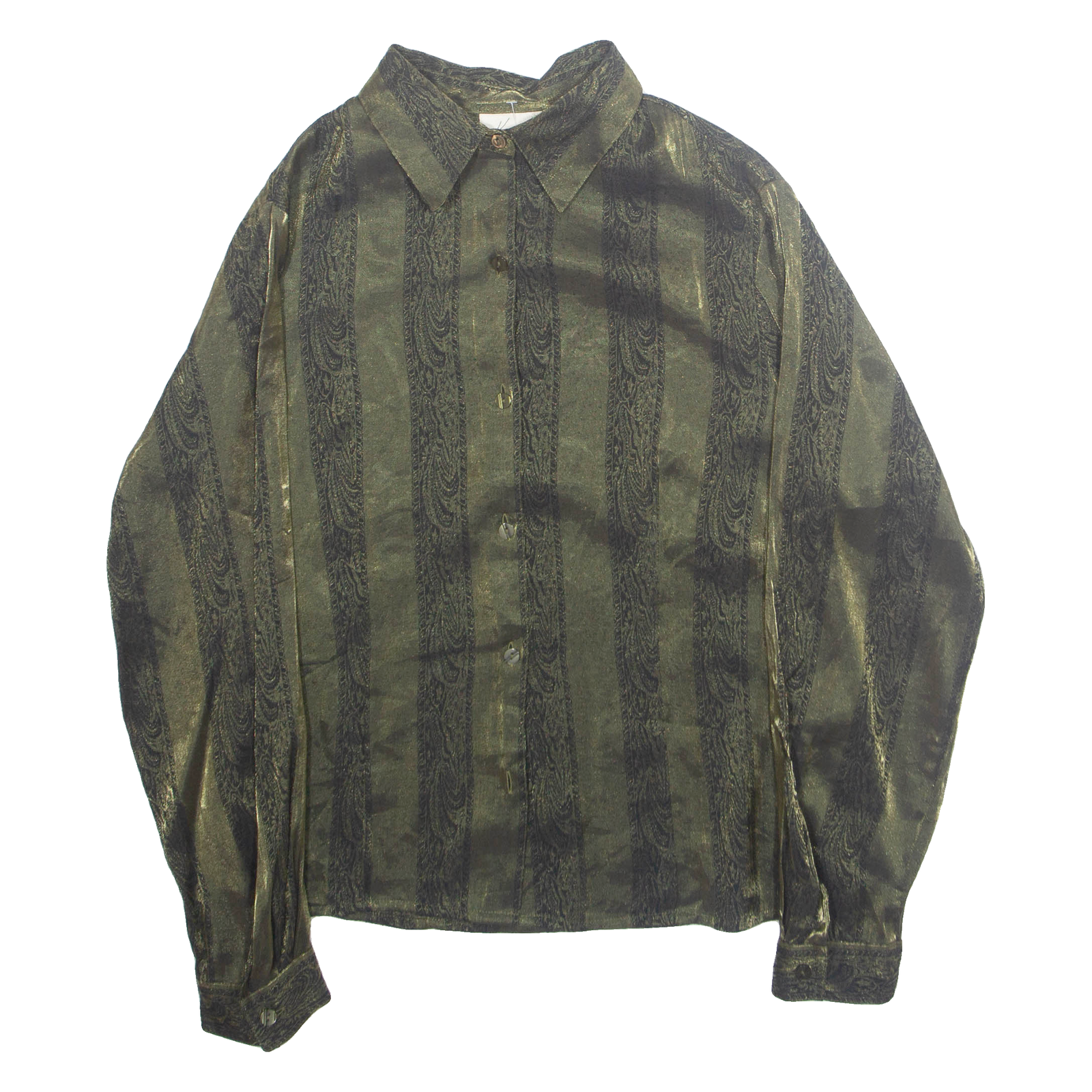KATHIE LEE Womens Printed Shirt Green Collared Long Sleeve Crazy Pattern S Refurbished - N/A refurbished available on Cerqular