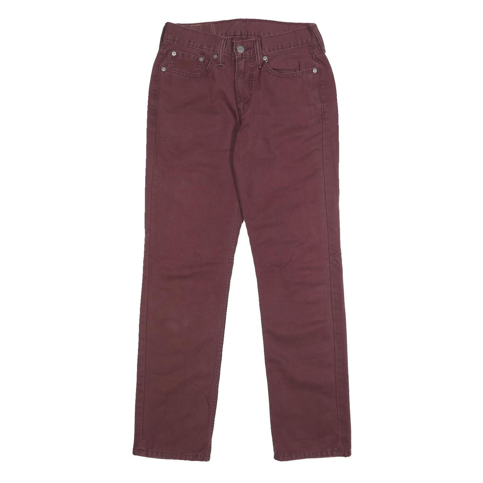 LEVI'S Mens Cotton Slim Burgundy Trousers W28 L30 Slim Fit Zip Closure Denim Refurbished - N/A refurbished available on Cerqular