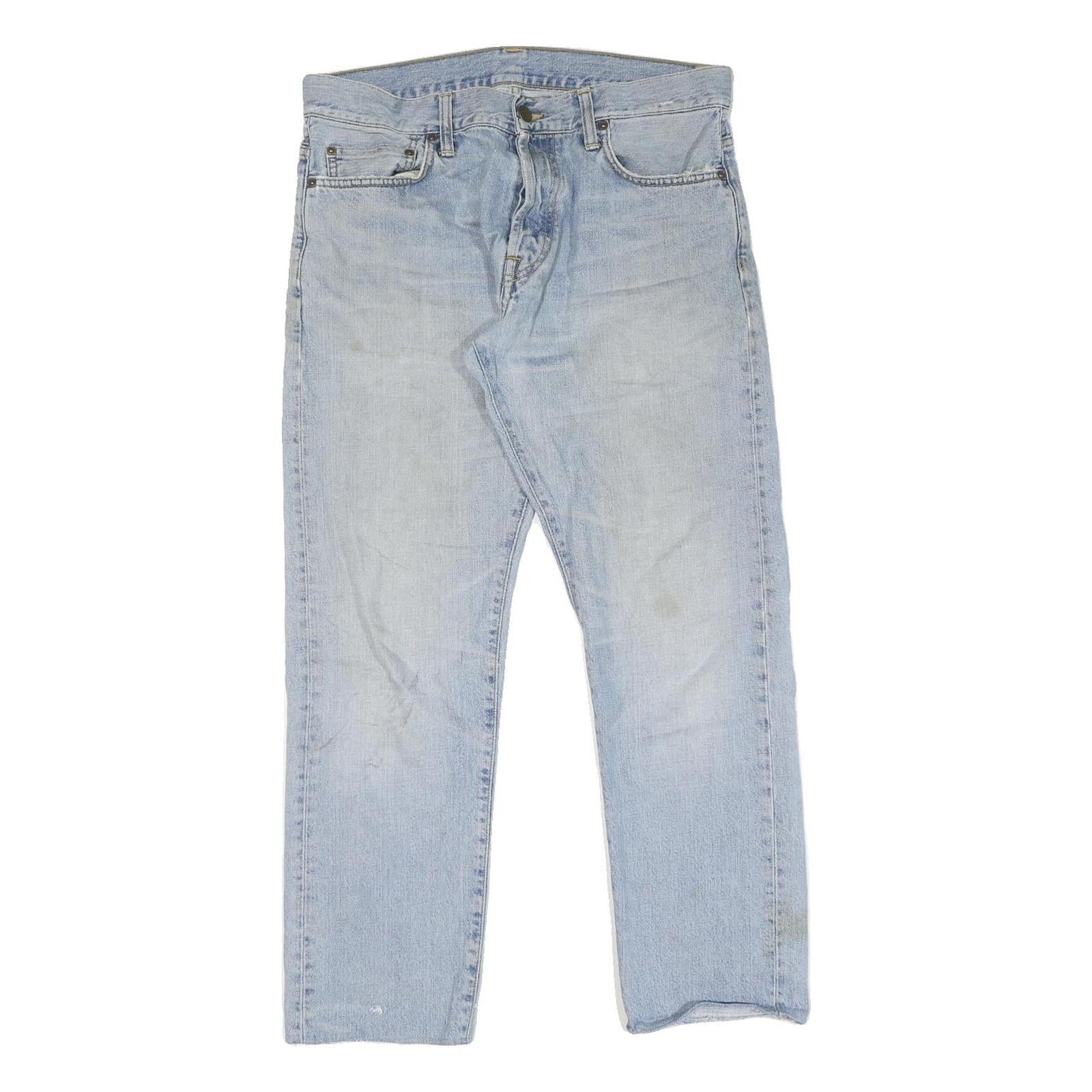 CARHARTT Mens Jeans Blue Regular Straight Denim Light W32 L27 Workwear Zip Fly Refurbished - N/A refurbished available on Cerqular