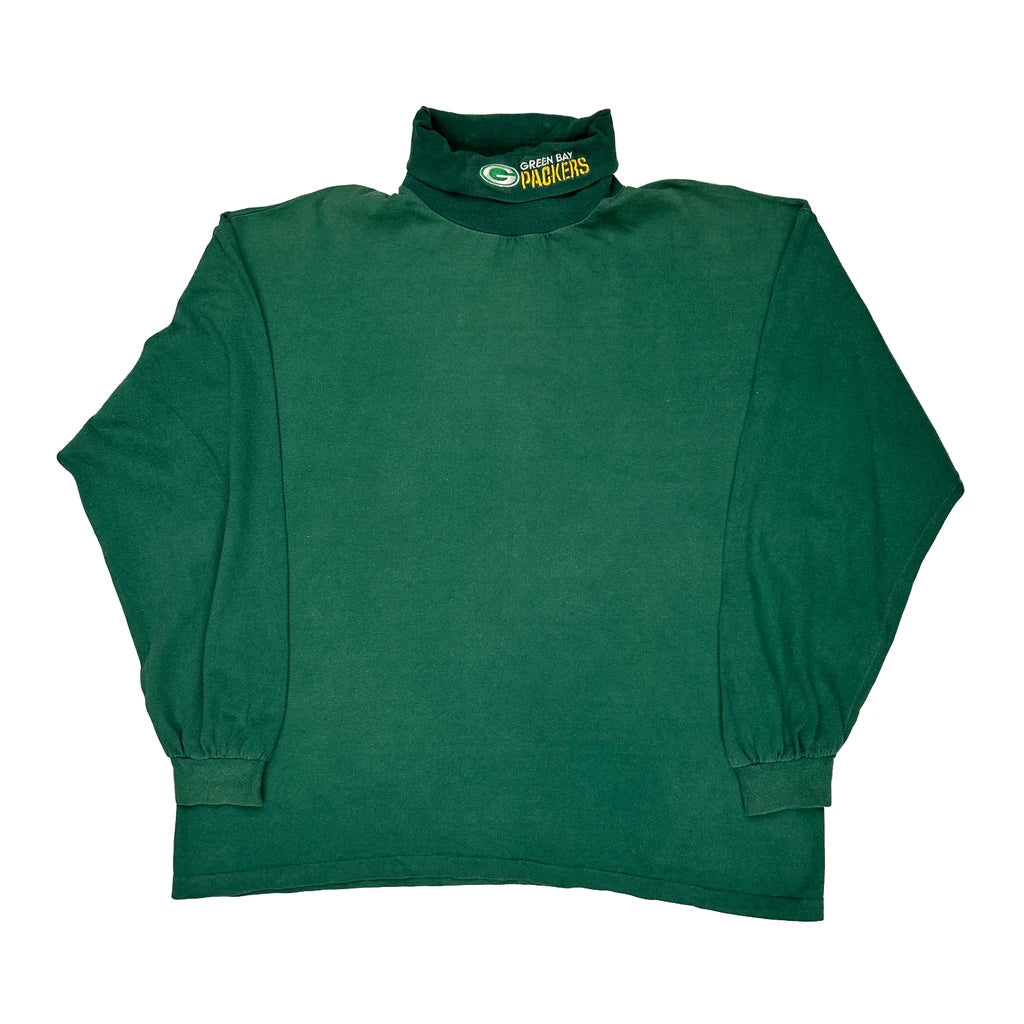Green Bay Packers Trench Football Long Sleeve T-Shirt - XL Green Cotton Refurbished - Thrifted (note: this is a term often used to describe second- refurbished available on Cerqular