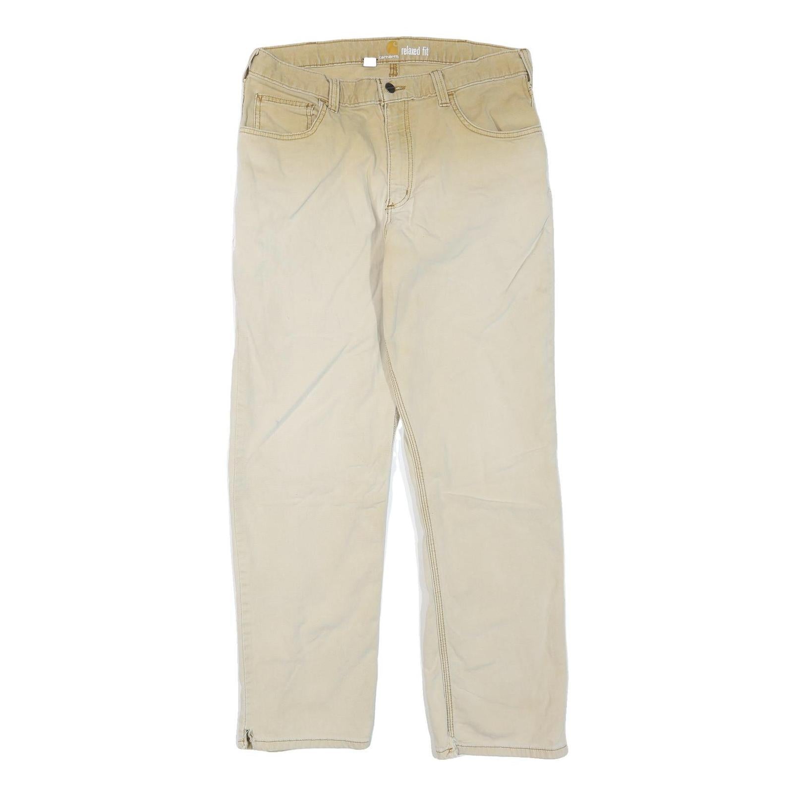 Buy CARHARTT Mens Cotton Blend Beige Regular Fit Straight Leg Trousers W34 L32 Refurbished - $40.29 CARHARTT Mens Cotton Blend Beige Regular Fit Straight Leg Trousers W34 L32 Refurbished - N/A refurbished available on Cerqular