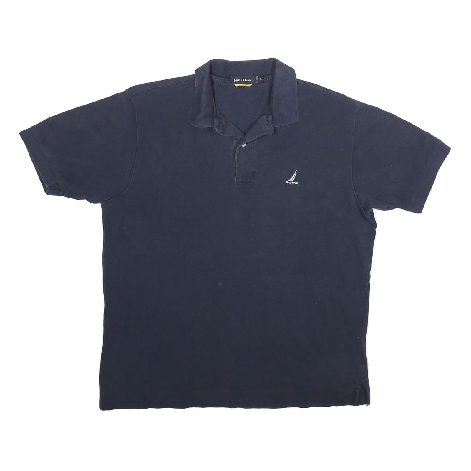 NAUTICA Mens Blue Short Sleeve Plain S Cotton Polo Shirt Casual Summer Refurbished - N/A refurbished available on Cerqular