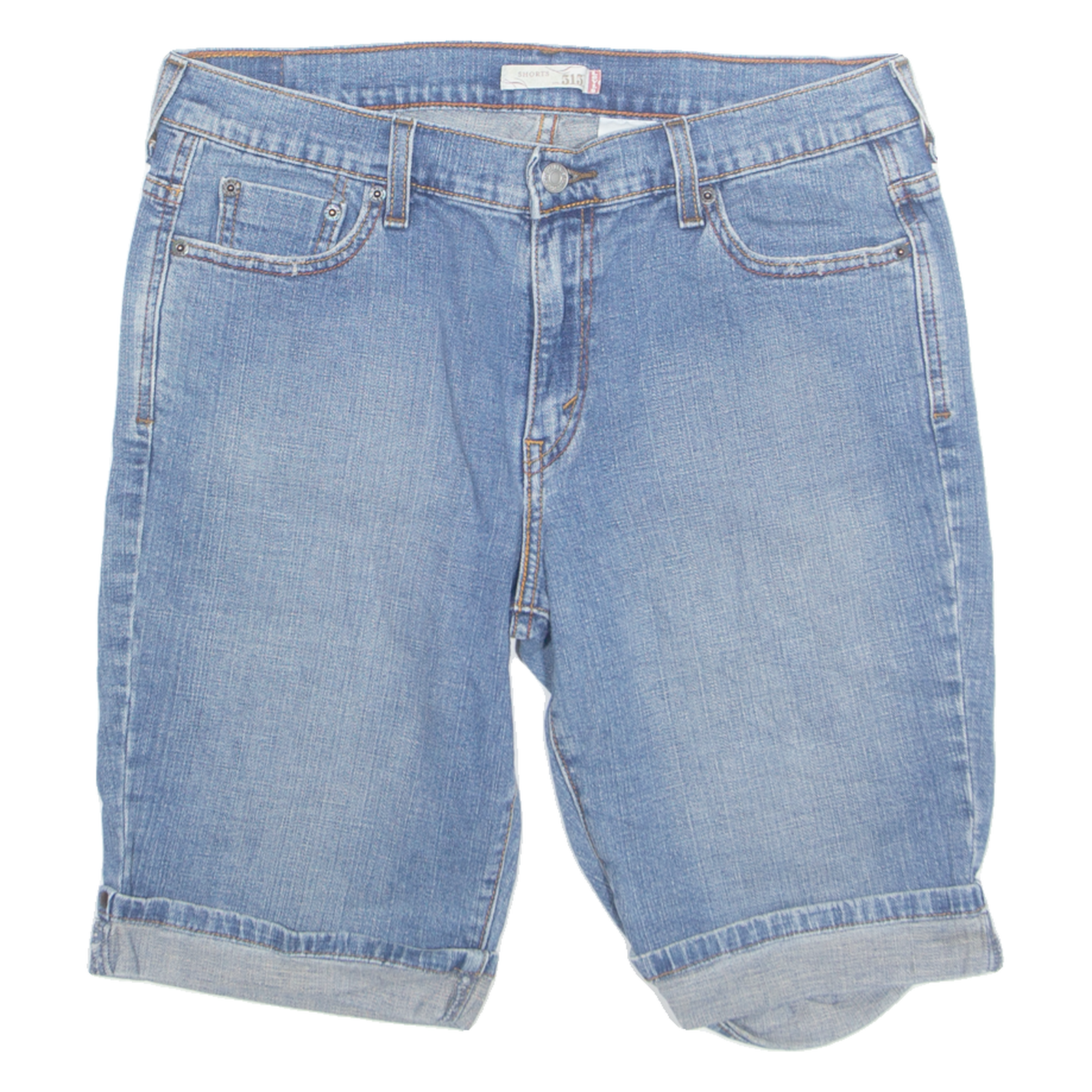 LEVI'S Turn Up 512 Womens Denim Shorts Blue Relaxed L W33 Refurbished - N/A refurbished available on Cerqular