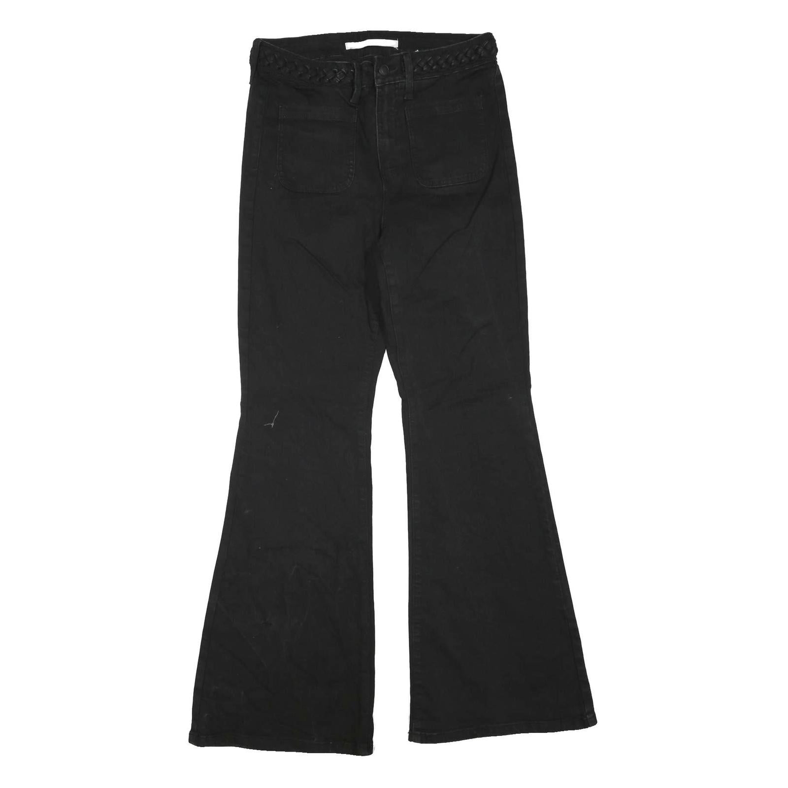 CELEBRITY PINK Womens Black Regular Flared Denim Jeans W30 L32 Braided Waistband Refurbished - N/A refurbished available on Cerqular