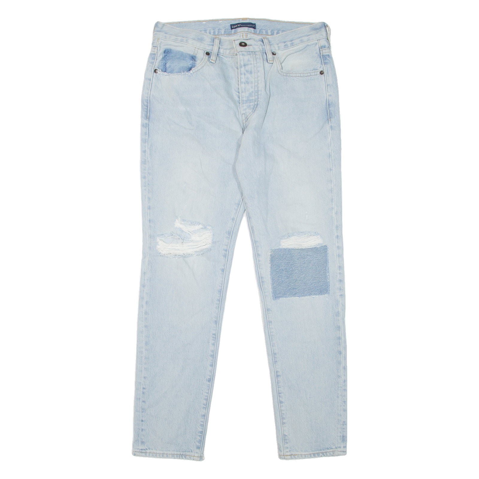 LEVI'S Made & Crafted Distressed Womens Jeans Blue Slim Tapered W28 L27 Refurbished - N/A refurbished available on Cerqular