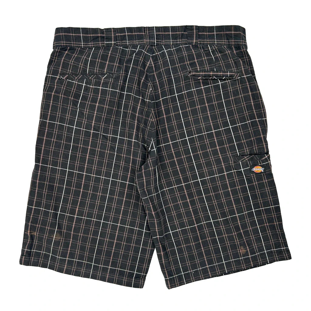 Dickies Checked Shorts - 34W 11L Black Cotton Refurbished - Thrifted (note: this is a term often used to describe second- refurbished available on Cerqular