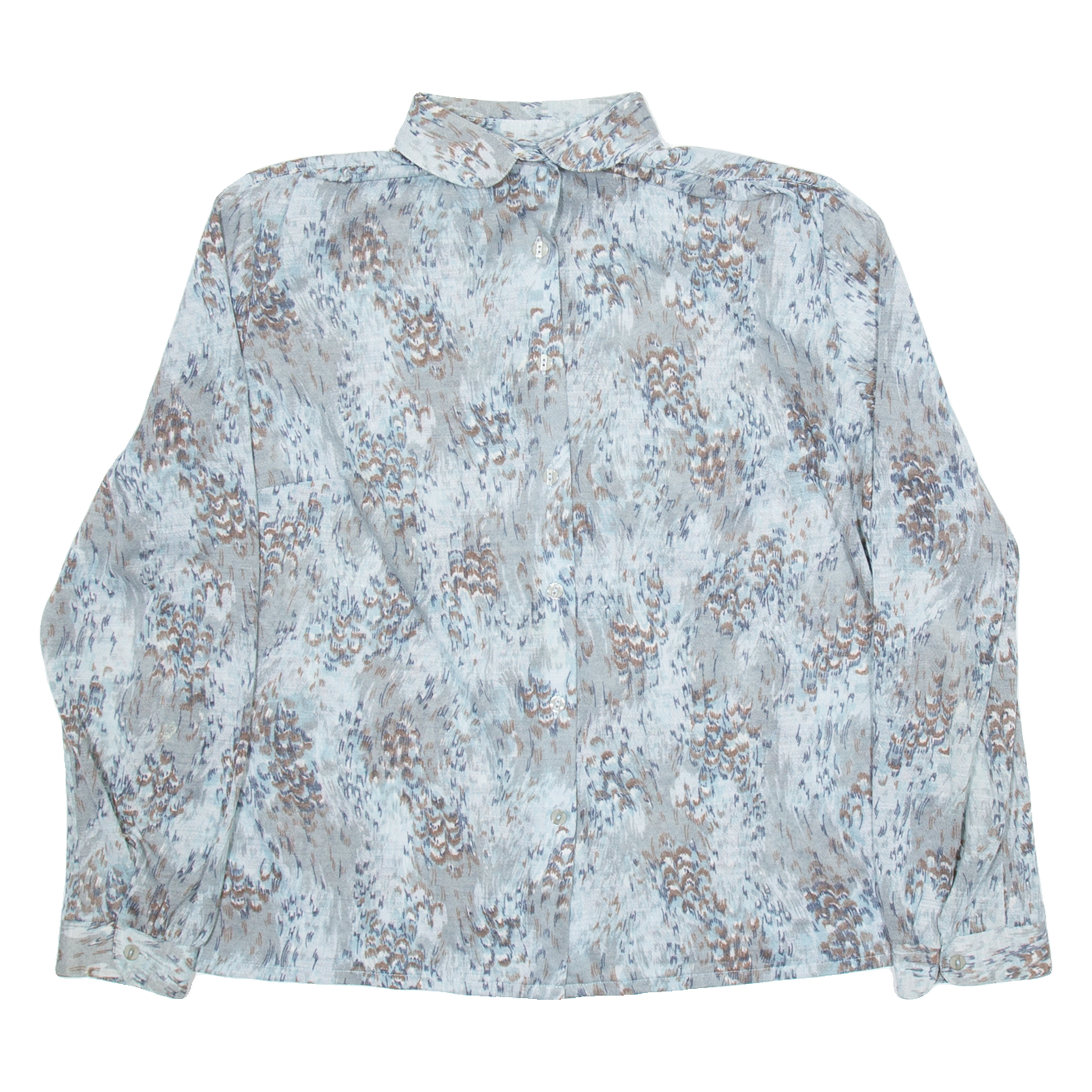 VIVINA Womens Shirt Grey Crazy Pattern Long Sleeve M Refurbished - N/A refurbished available on Cerqular