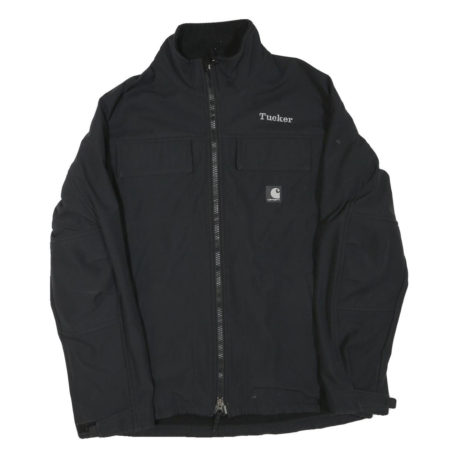 CARHARTT Mens Black Workwear Jacket L Polyester Blend Plain Embroidered PDI Logo Refurbished - N/A refurbished available on Cerqular