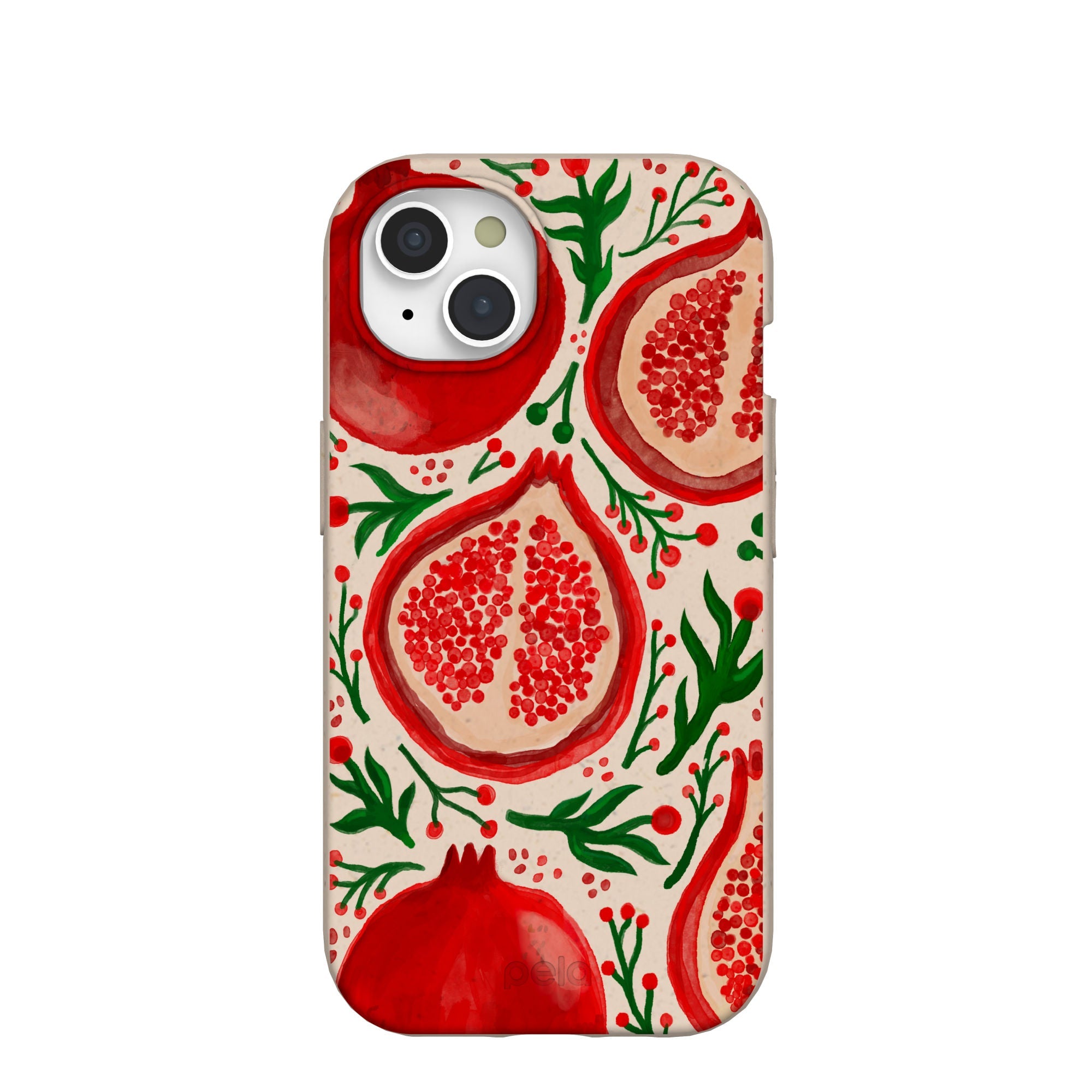 Seashell Pomegranate Cheer iPhone 15 Case Refurbished - Pela Case refurbished available on Cerqular