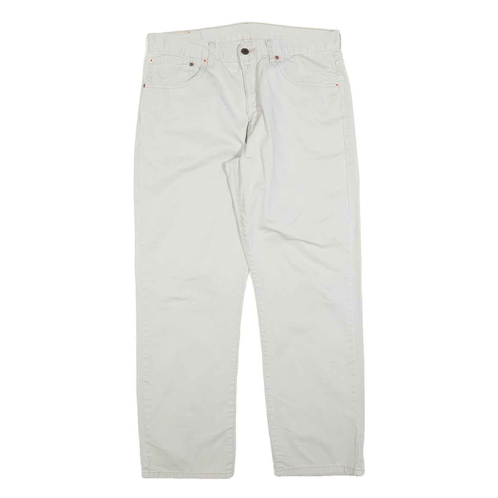 LEVI'S Mens Cotton Blend White Relaxed Straight Trousers W34 L30 Casual Zip Refurbished - N/A refurbished available on Cerqular