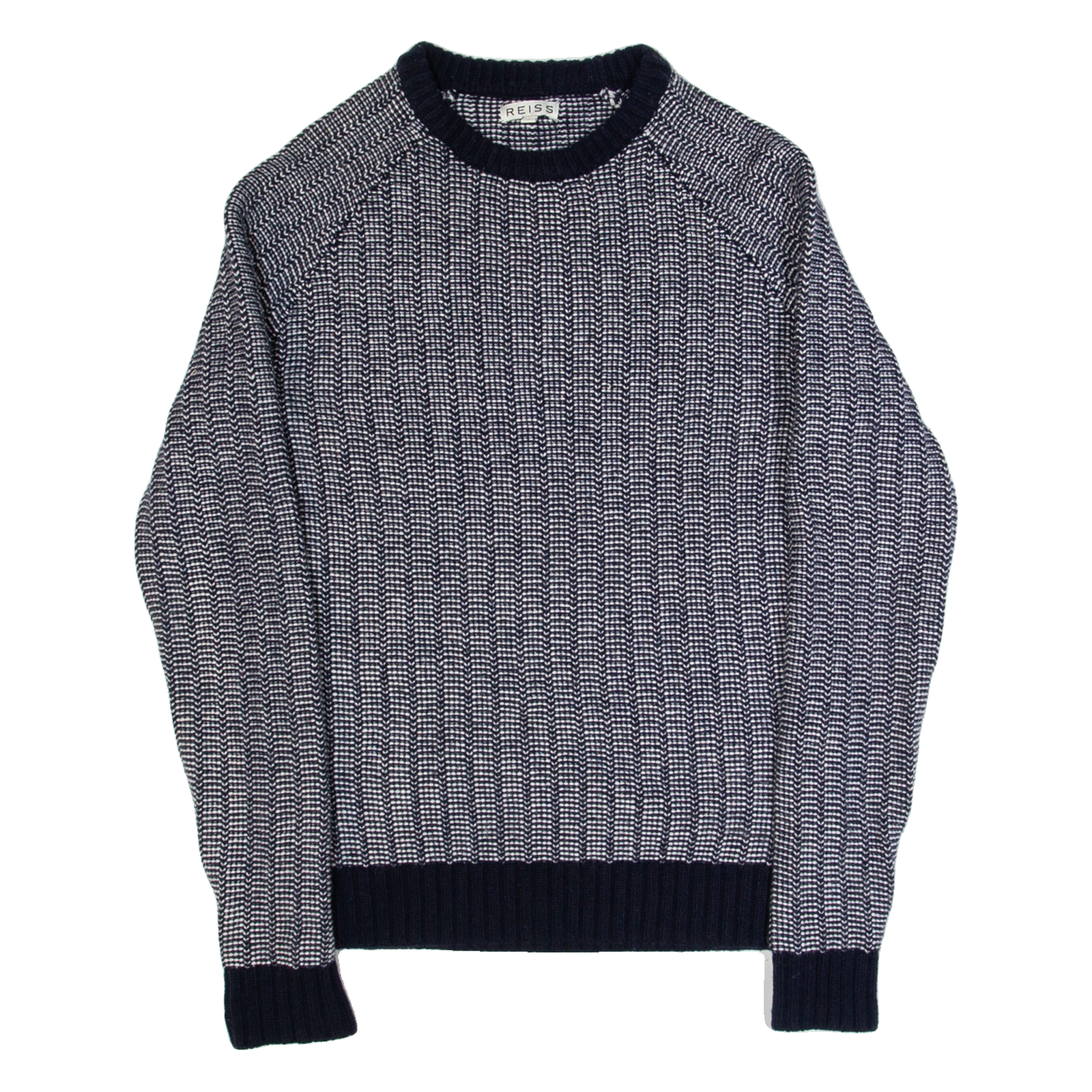 REISS Count Womens Patterned Jumper Black Chunky Knit Wool S Refurbished - N/A refurbished available on Cerqular
