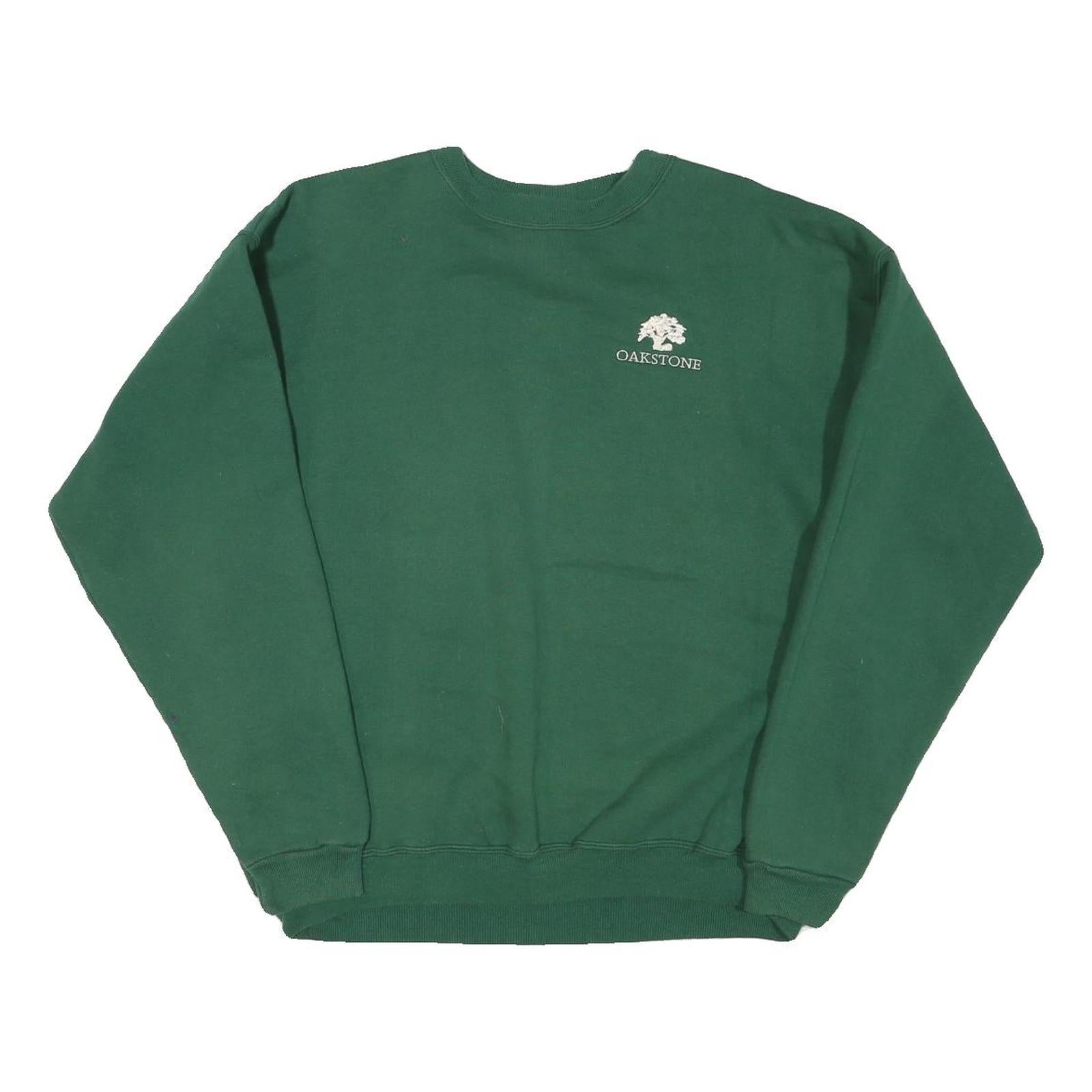 HANES Mens Green Oakstone Crew Neck L Sweatshirt Cotton Blend Casual Pullover Refurbished - N/A refurbished available on Cerqular