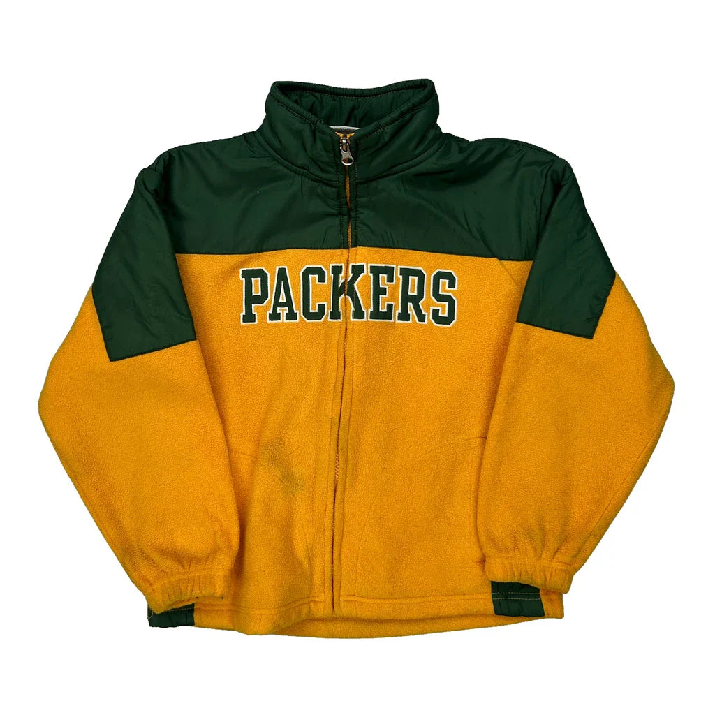 Age 6-7 Nfl Football Fleece Jacket - Small Green Polyester Refurbished - Thrifted (note: this is a term often used to describe second- refurbished available on Cerqular