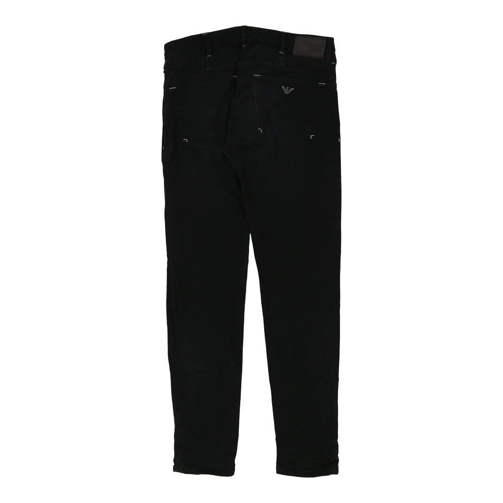 Armani Jeans Skinny Trousers - 32W 32L Black Cotton Blend Refurbished - Thrifted (note: this is a term often used to describe second- refurbished available on Cerqular