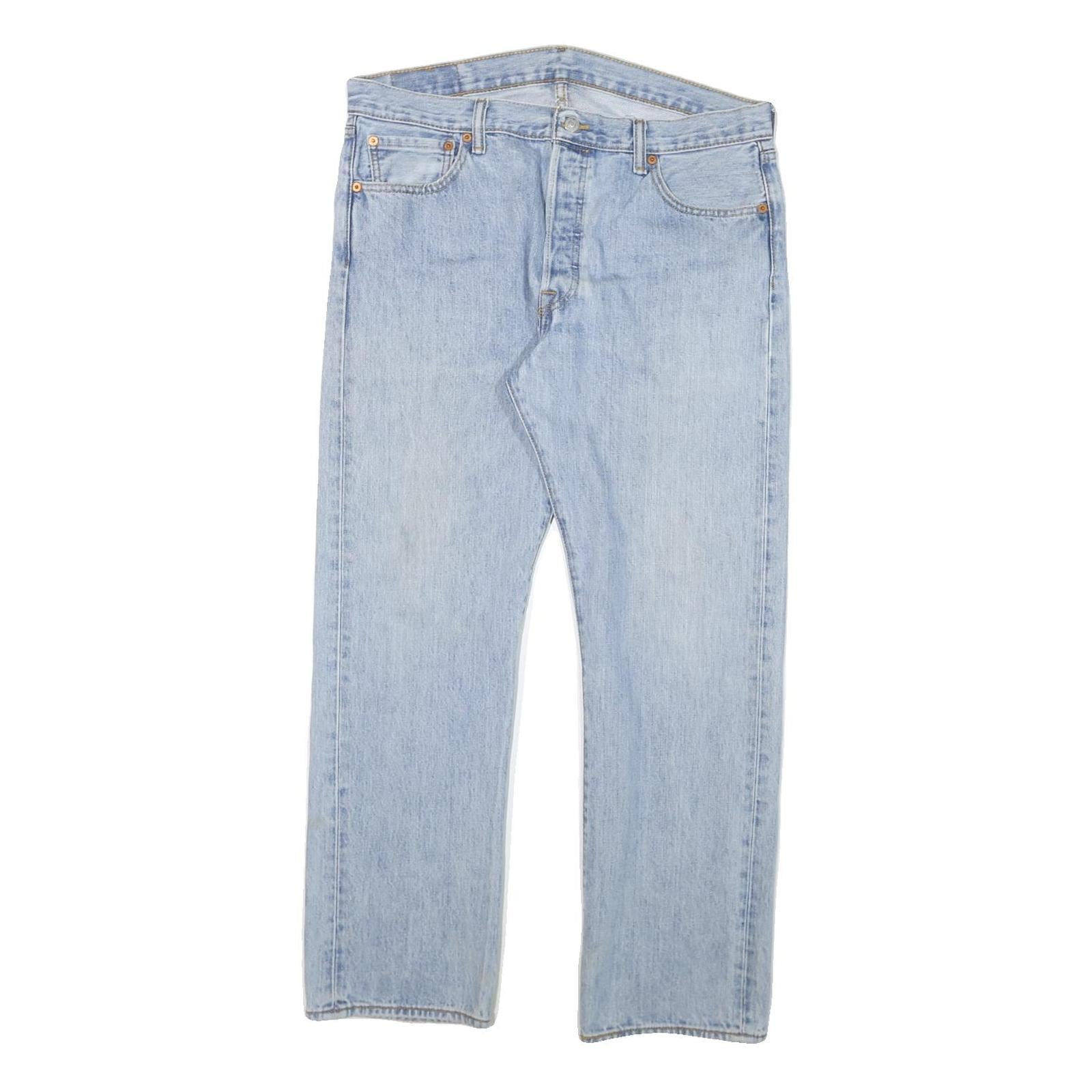 LEVI'S Mens Cotton Blend Blue Regular Straight Trousers W36 L29 Classic Zip Refurbished - N/A refurbished available on Cerqular