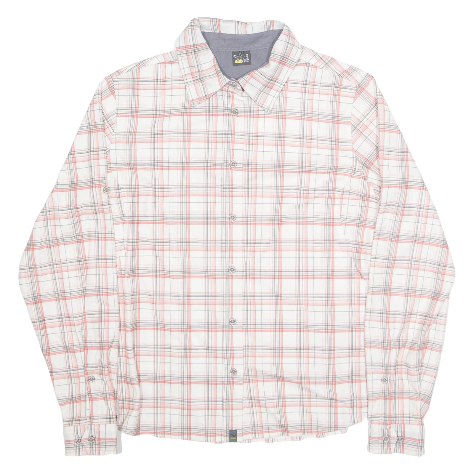 SALEWA Womens Printed Shirt Pink Collared Long Sleeve Check UK 16 Refurbished - N/A refurbished available on Cerqular