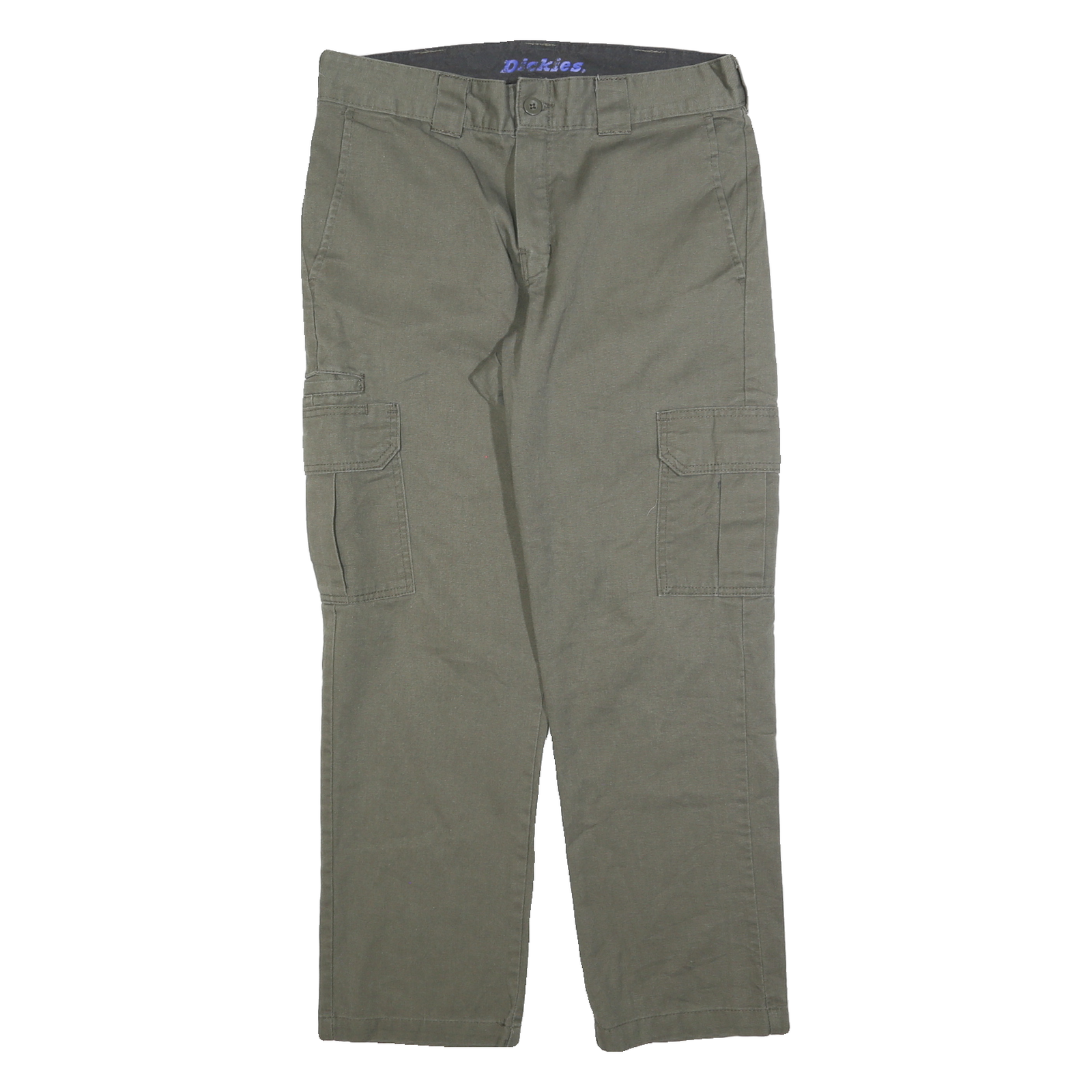 DICKIES Mens Regular Fit Cotton Blend Green Cargo Trousers W33 L30 Workwear Refurbished - N/A refurbished available on Cerqular
