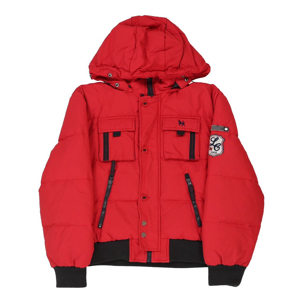 Age 8 Les Copains Puffer - Small Red Polyester | Size: small Refurbished - Thrifted (note: this is a term often used to describe second- refurbished available on Cerqular