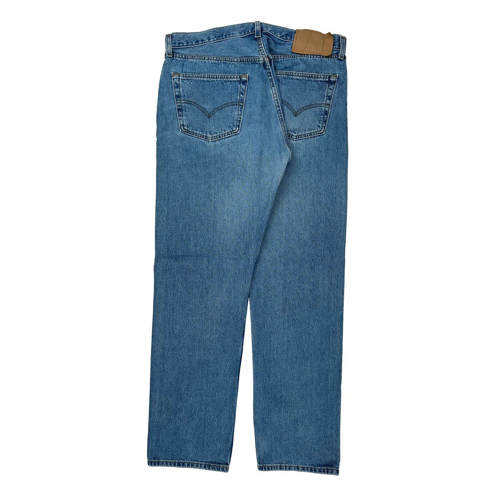 Levis Jeans - 35W 31L Blue Denim Refurbished - Thrifted (note: this is a term often used to describe second- refurbished available on Cerqular