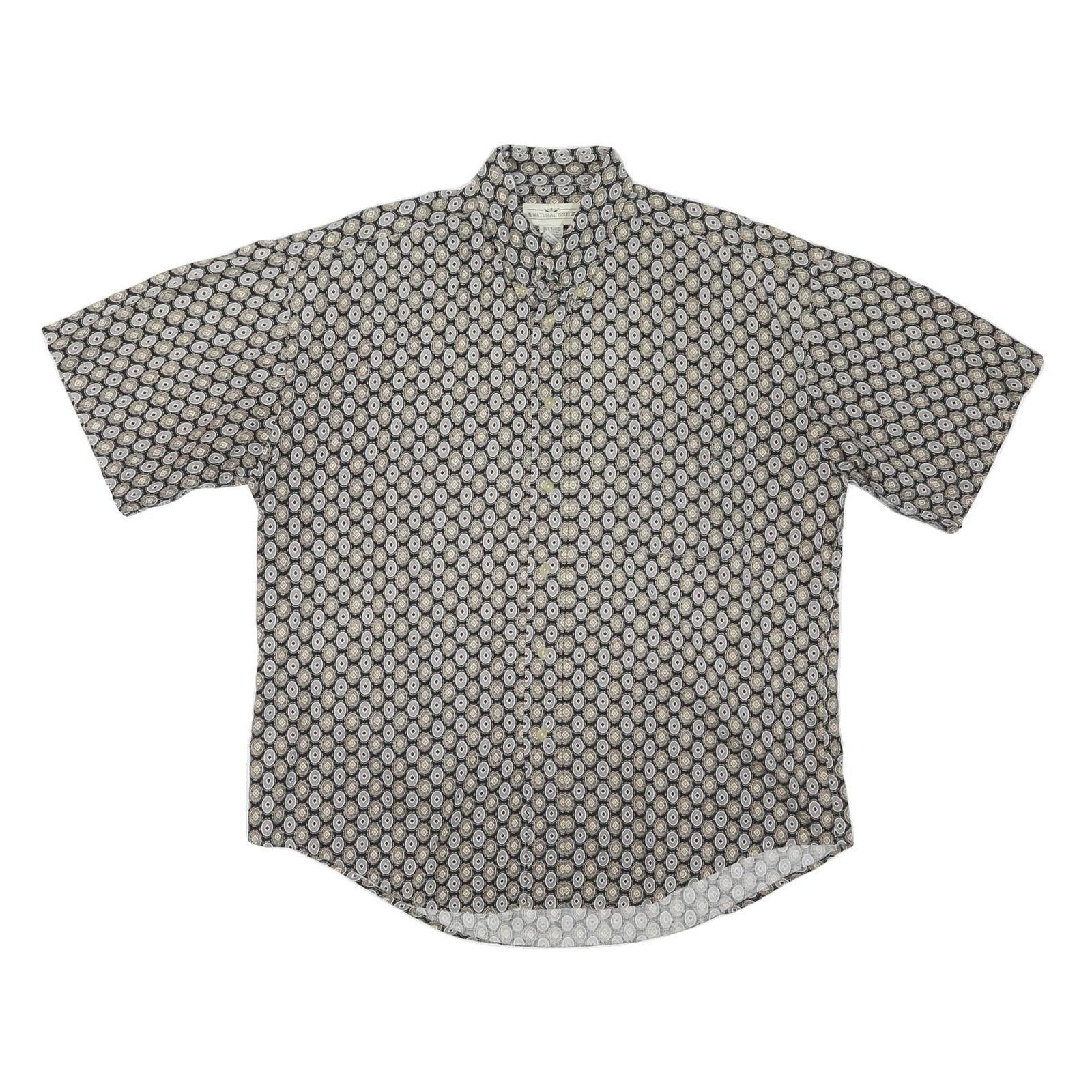 NATURAL ISSUE Mens Black & White Pattern Shirt L Cotton Blend Casual Button Up Refurbished - N/A refurbished available on Cerqular