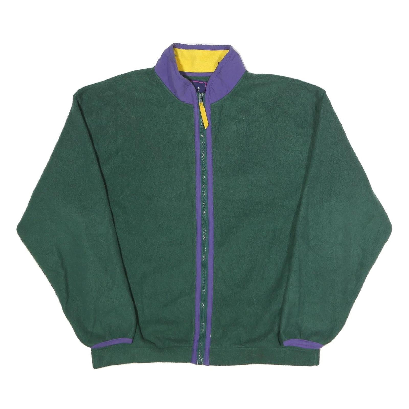 GAP Mens Green & Purple Zip Up Polyester Fleece Jacket L Casual Warm Outerwear Refurbished - N/A refurbished available on Cerqular