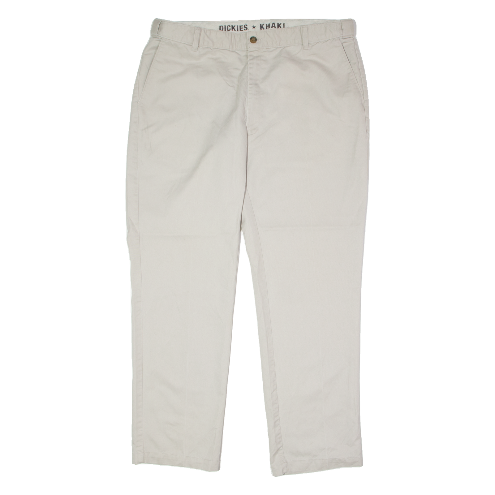 DICKIES Khaki Mens Twill Trousers Grey Regular Straight W40 L32 Refurbished - N/A refurbished available on Cerqular