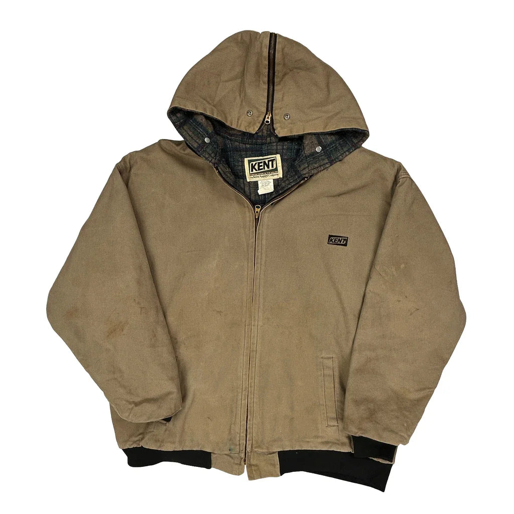 Made In USA Berne Jacket - 2XL Beige Cotton Refurbished - Thrifted (note: this is a term often used to describe second- refurbished available on Cerqular