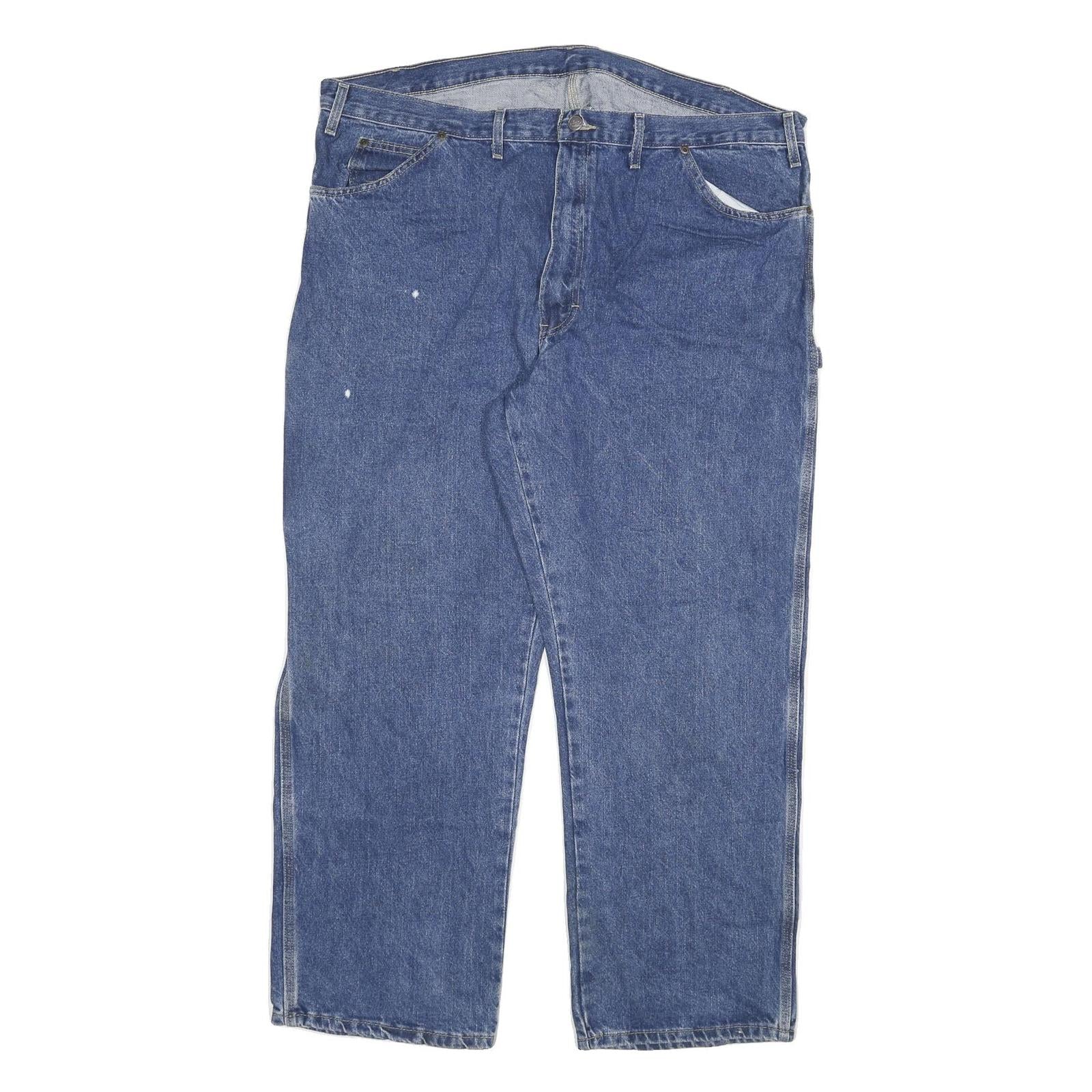 DICKIES Mens Blue Regular Fit Straight Leg Denim Jeans W44 L30 Workwear Zip Refurbished - N/A refurbished available on Cerqular